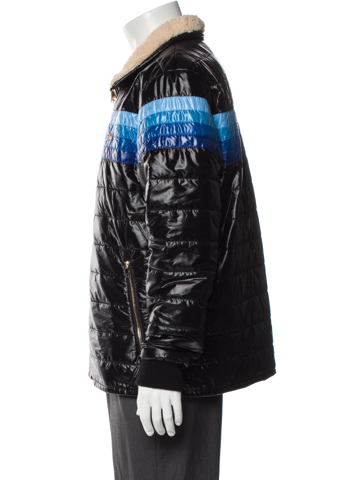 Aviator Nation Striped Puffer Coat w/ Tags