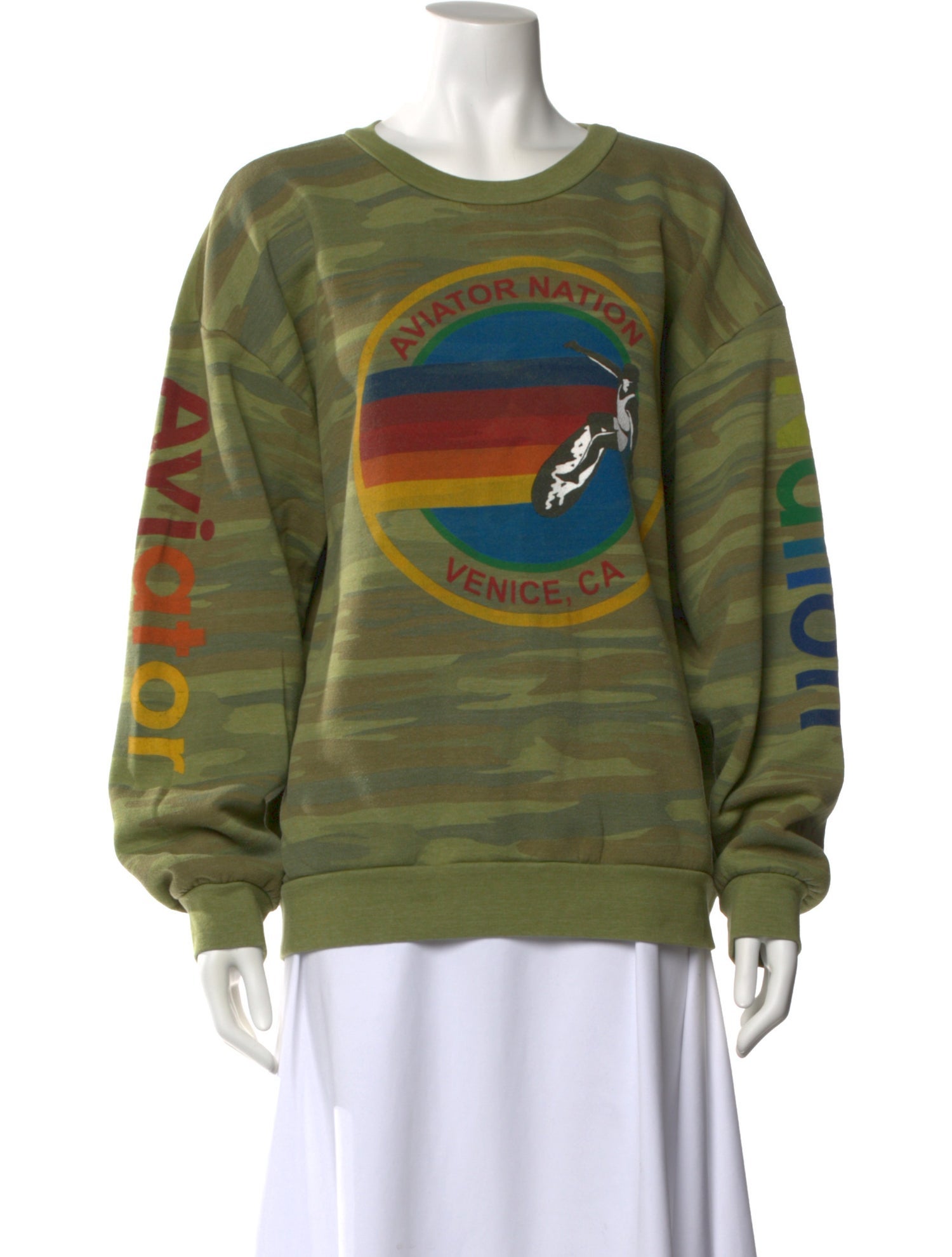 Aviator Nation Graphic Print Crew Neck Sweatshirt