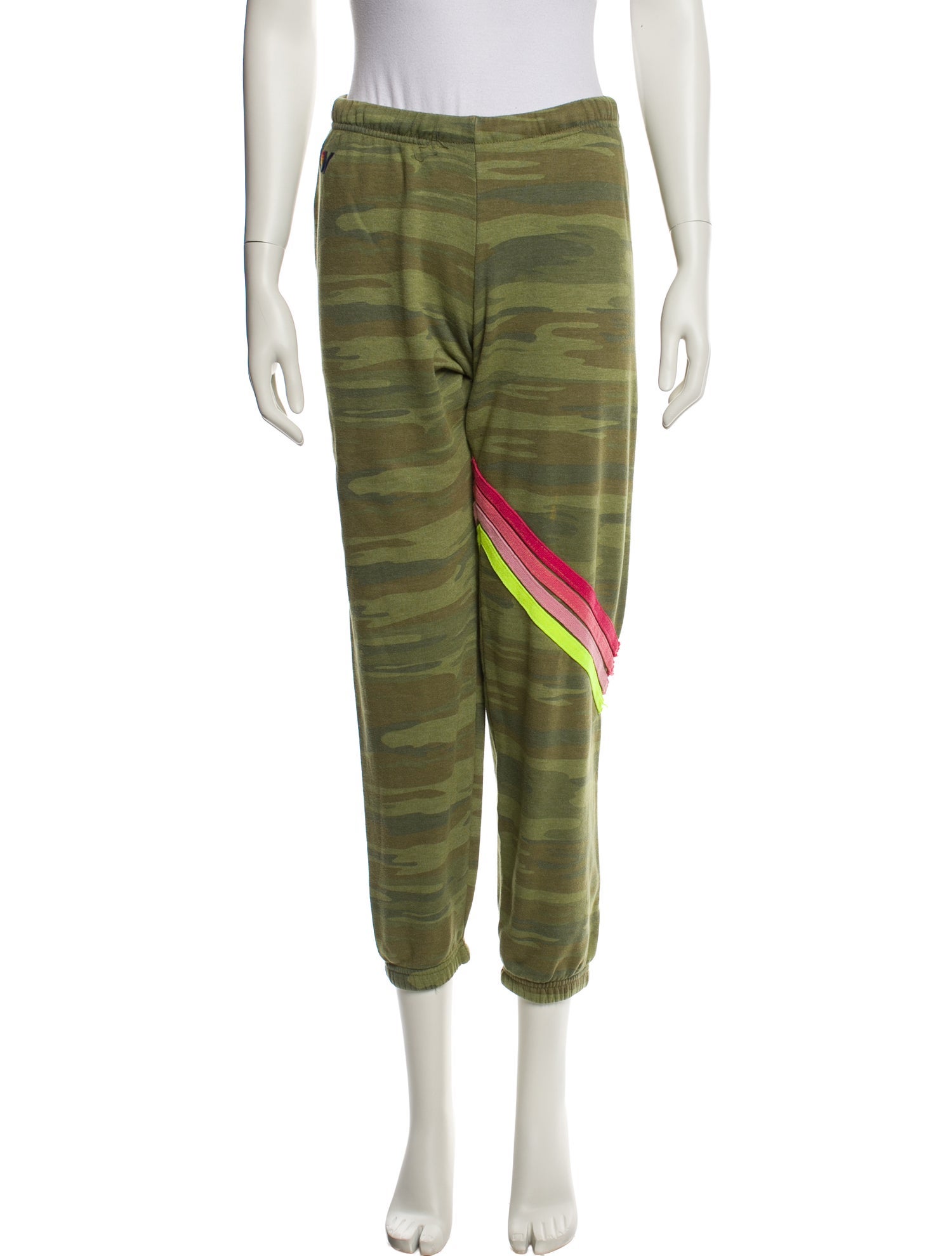 Aviator Nation Camouflage Print Embroidered Accent Sweatpants