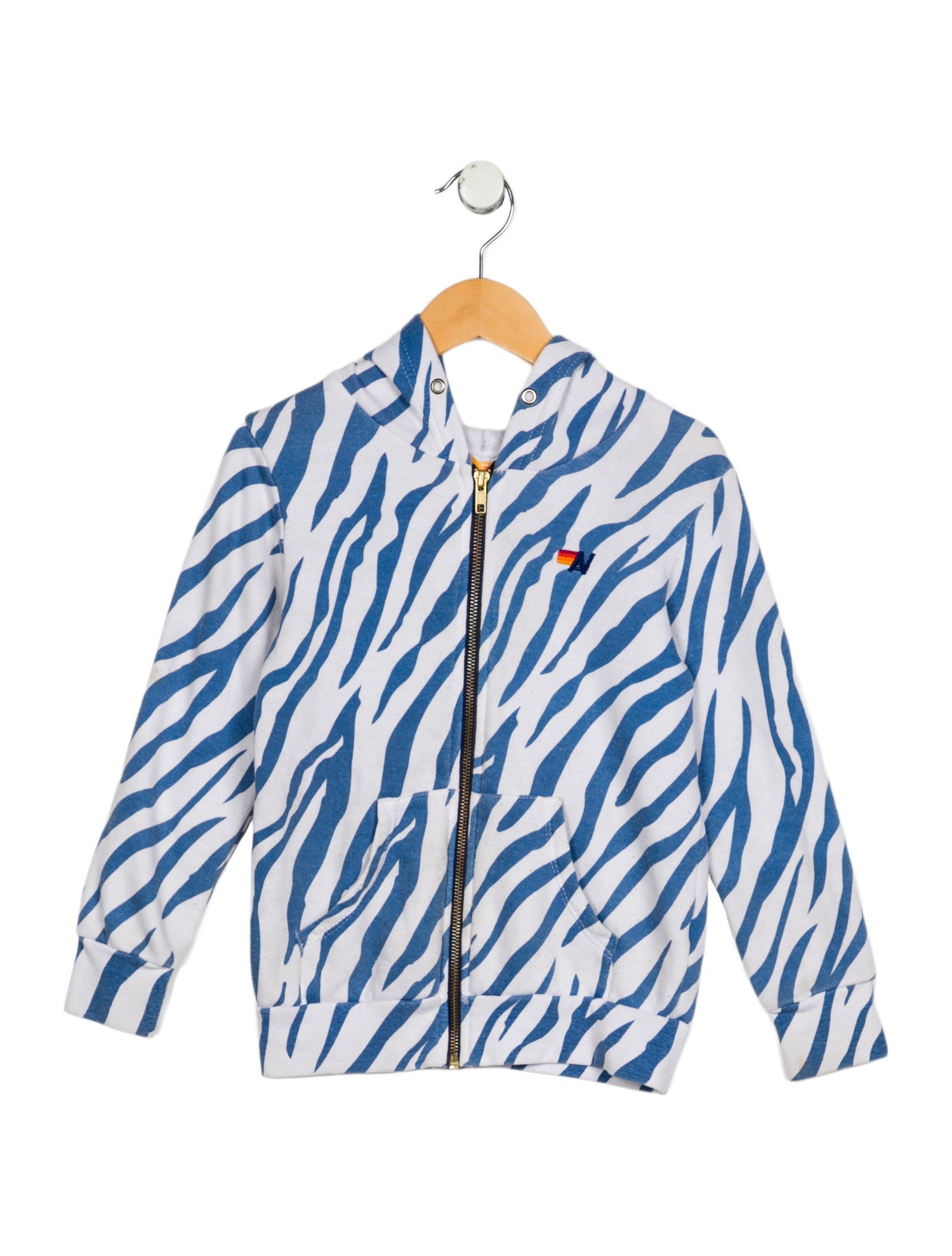 Aviator Nation Kids Girls Zebra Print Zip Jacket