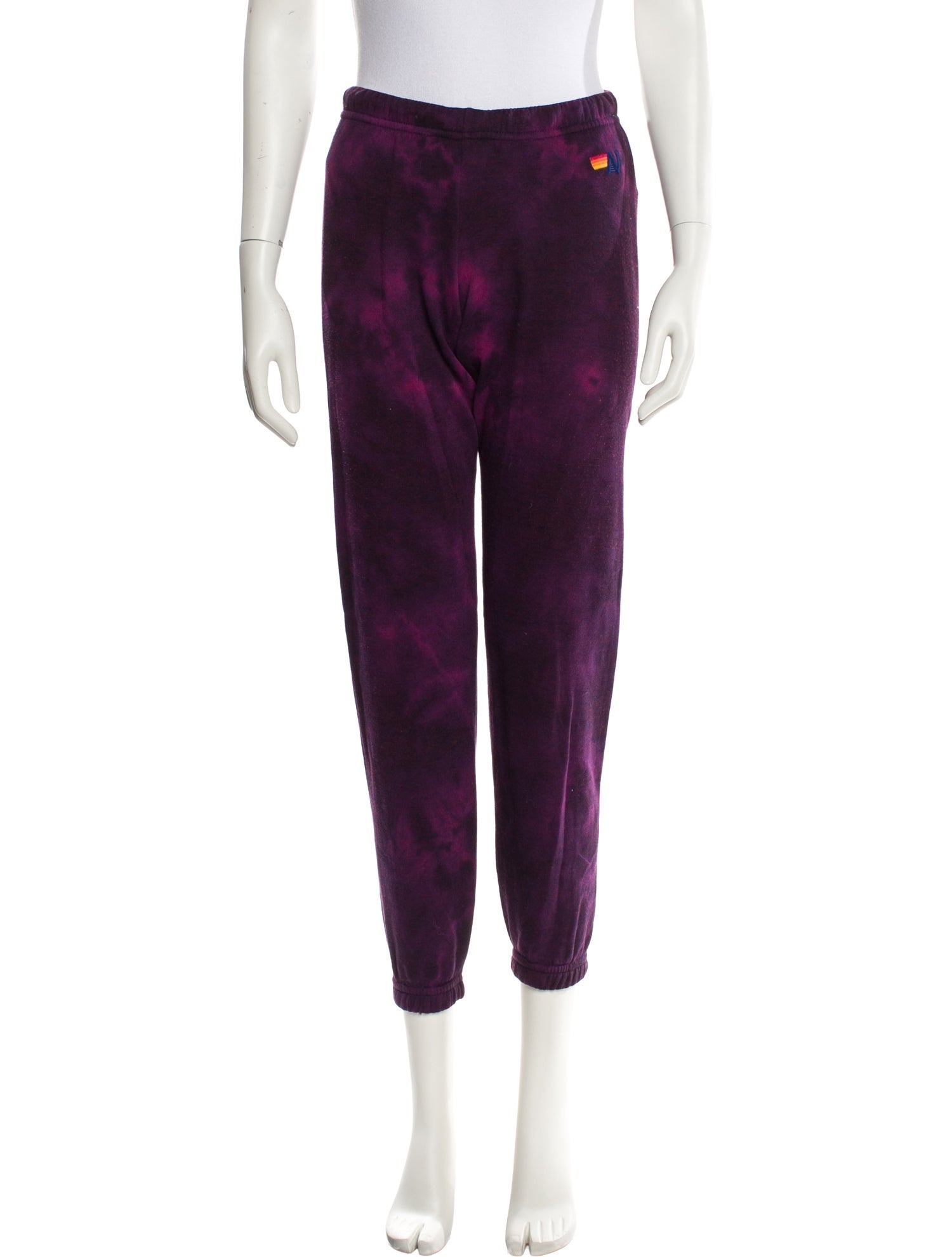 Aviator Nation Tie-Dye Print Embroidered Accent Sweatpants