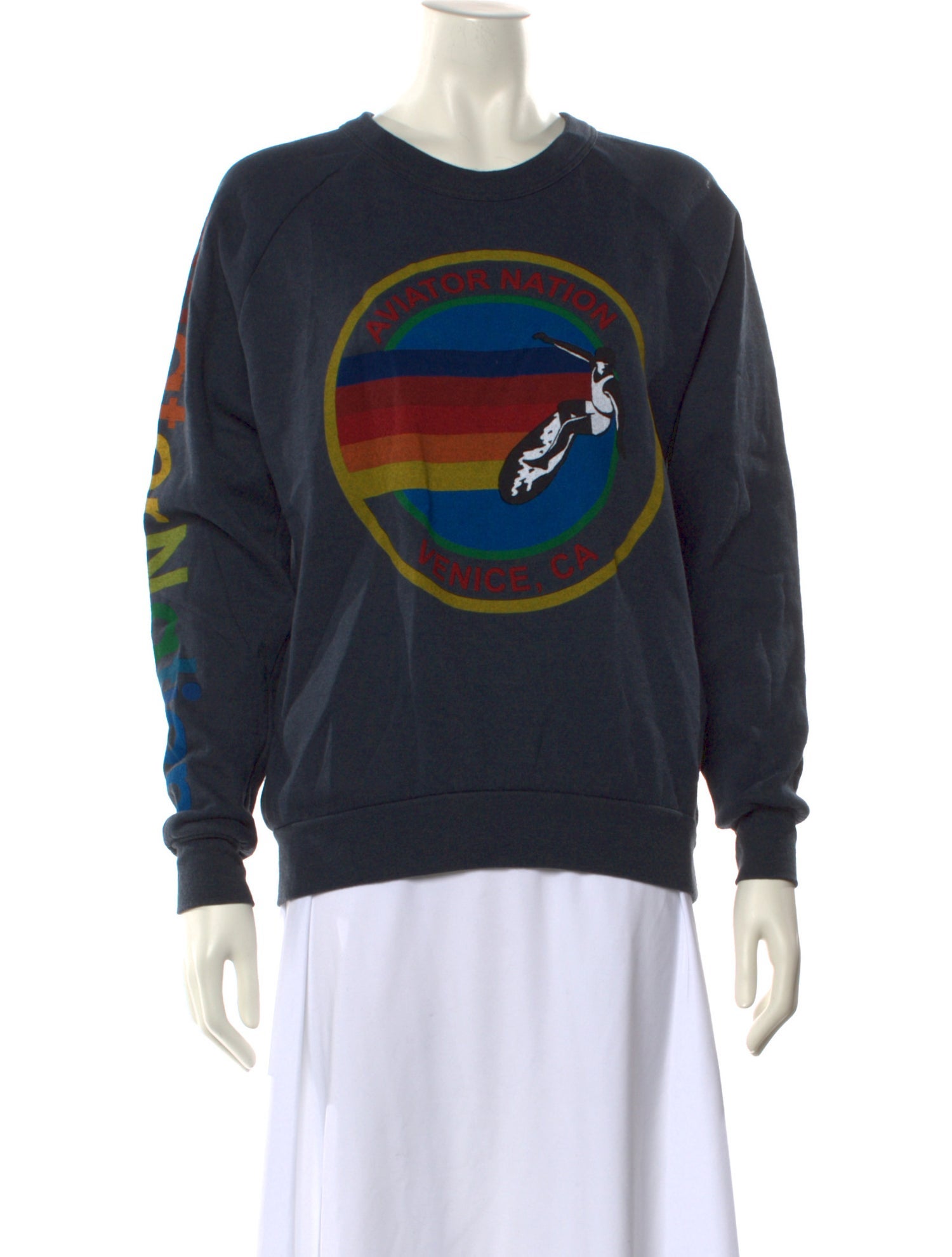 Aviator Nation Graphic Print Crew Neck Sweatshirt