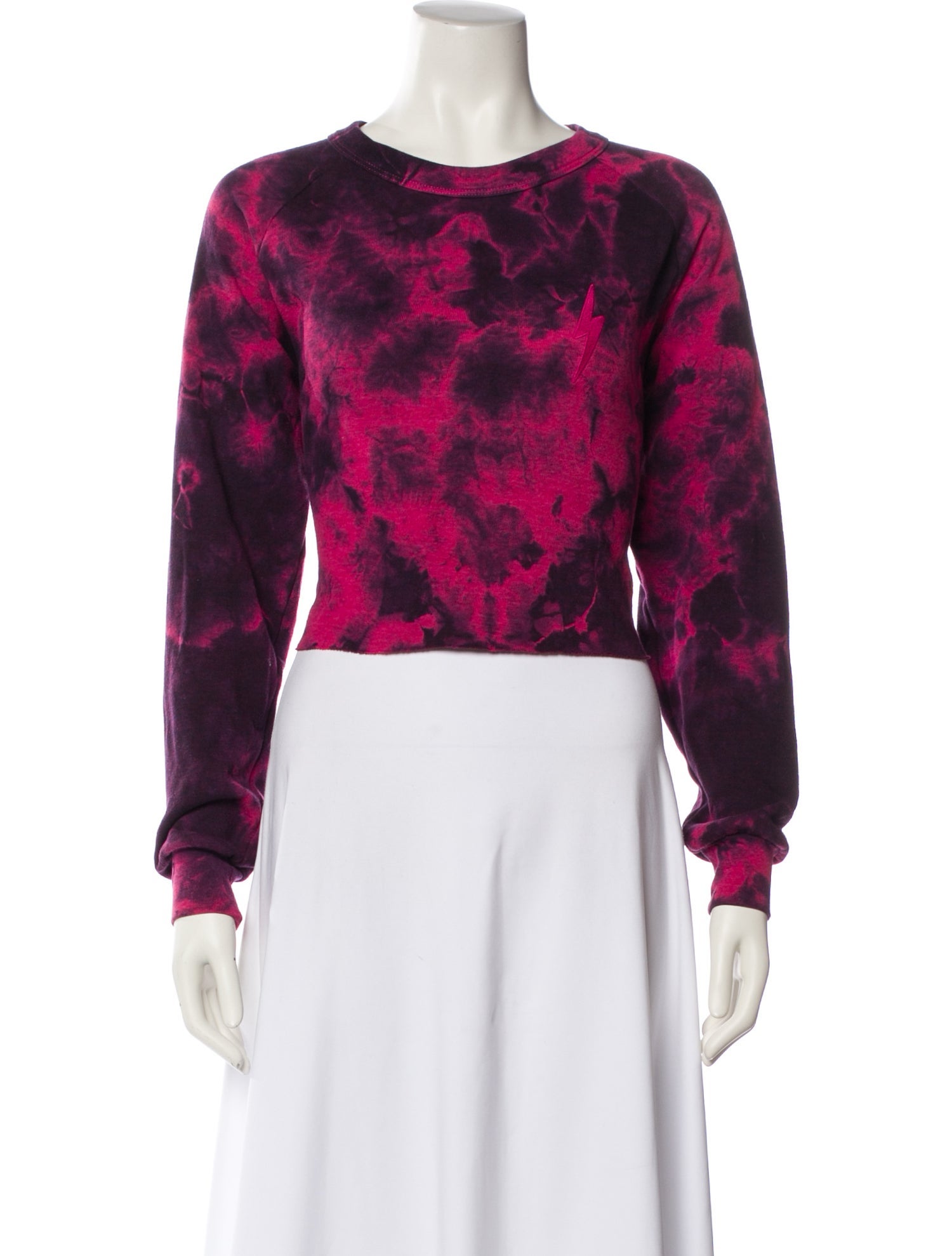 Aviator Nation Floral Print Bateau Neckline Sweatshirt