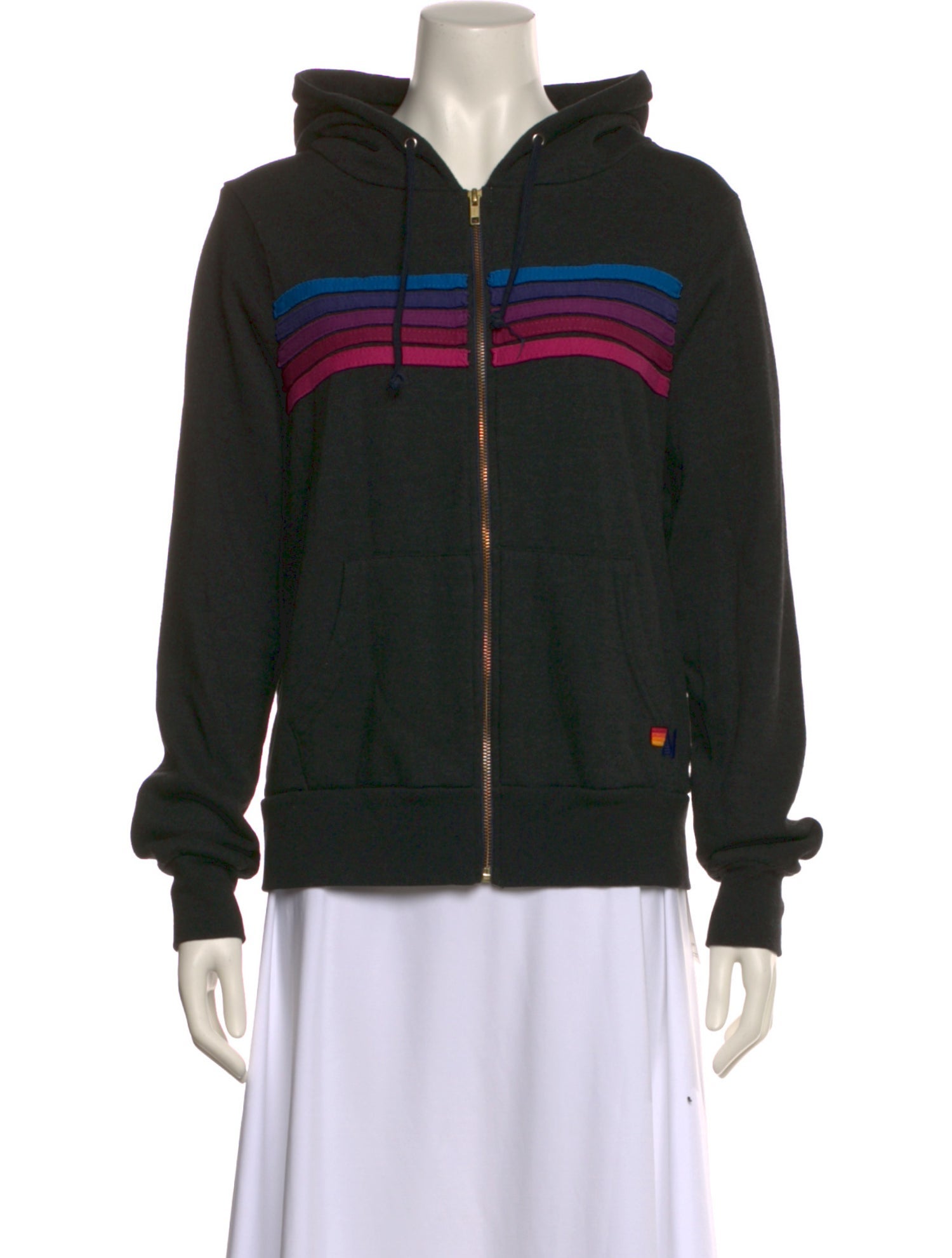 Aviator Nation Striped Crew Neck Sweatshirt