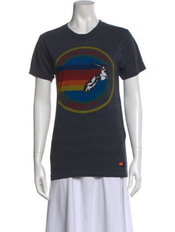 Pre-owned Aviator Nation Graphic Print Crew Neck T-shirt In Blue