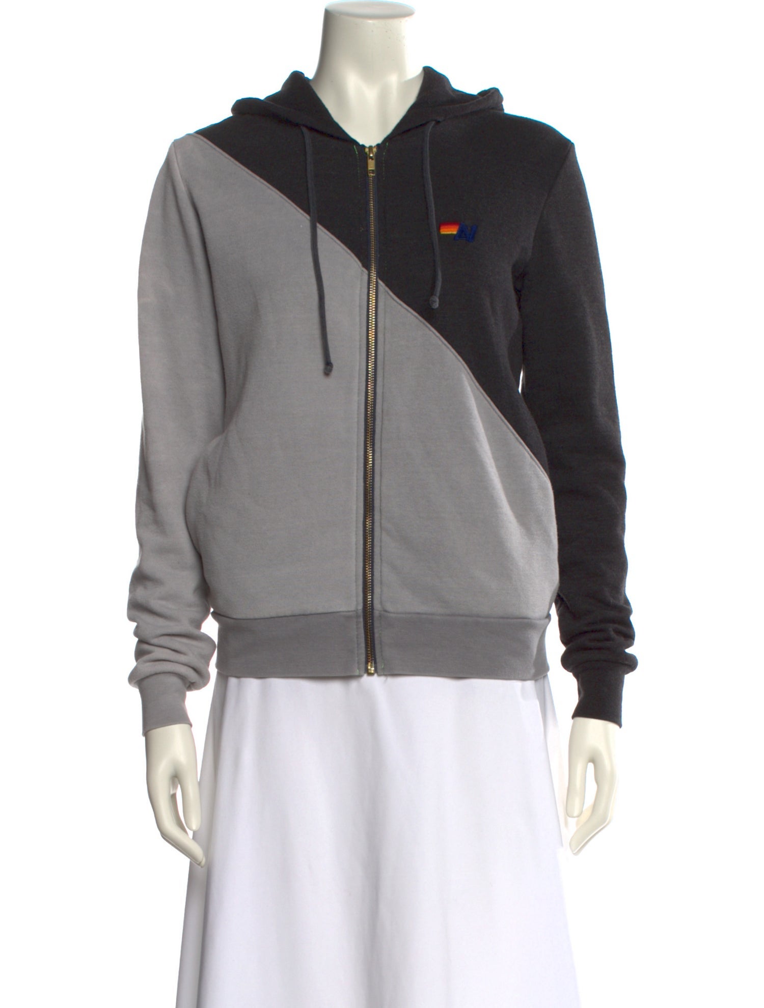 Aviator Nation Colorblock Pattern Crew Neck Sweatshirt