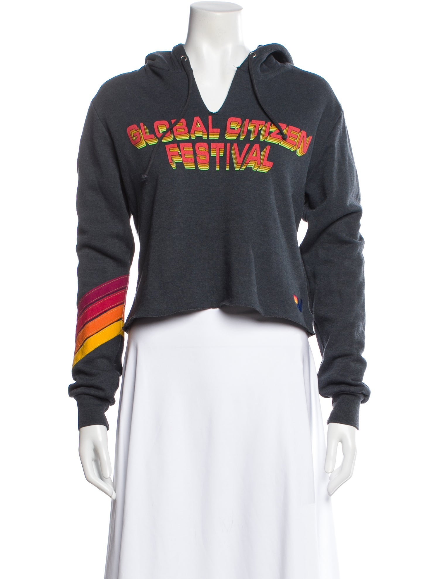 Aviator Nation Graphic Print V-Neck Hoodie