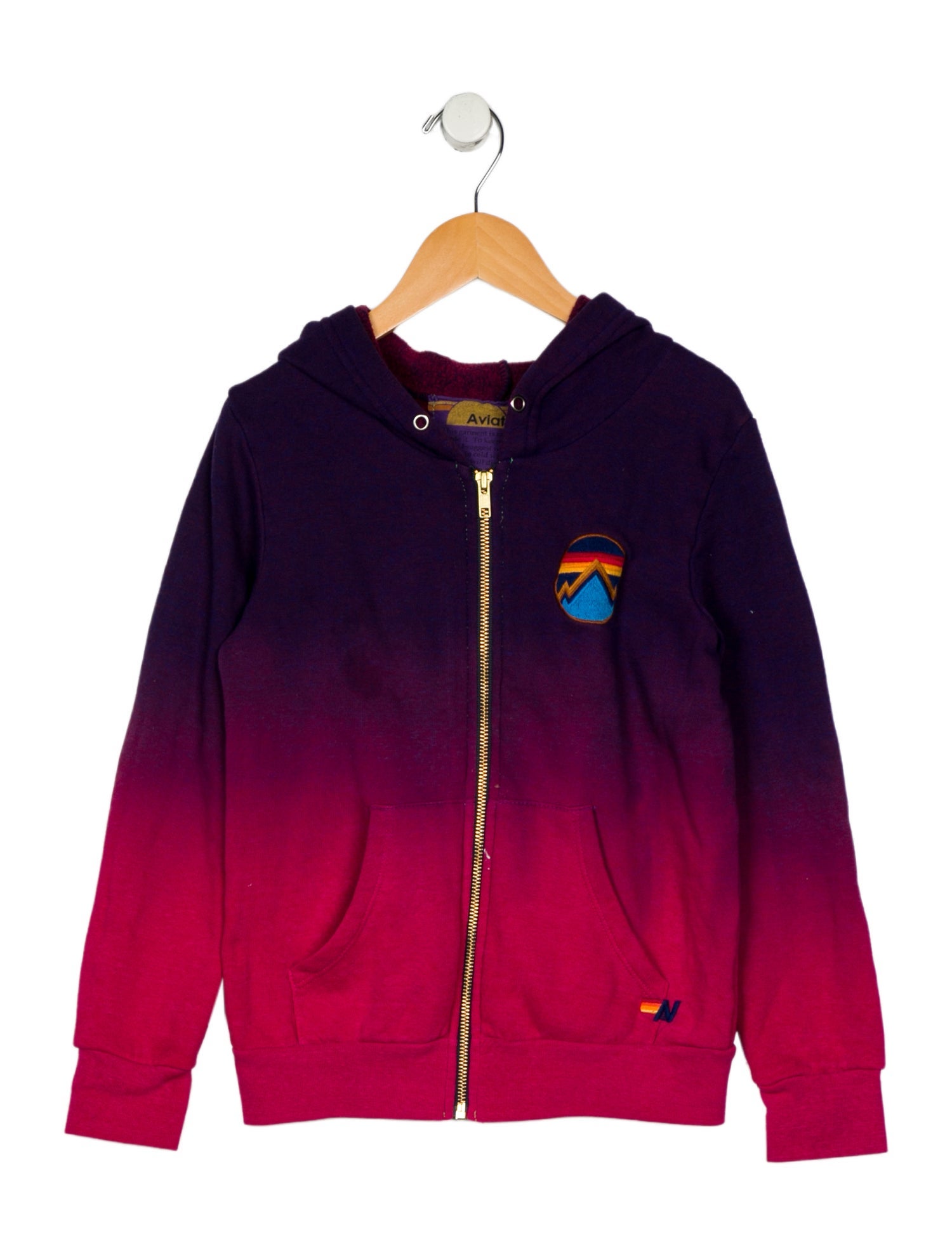 Aviator Nation Girls' Ombré Zip-Up Hoodie