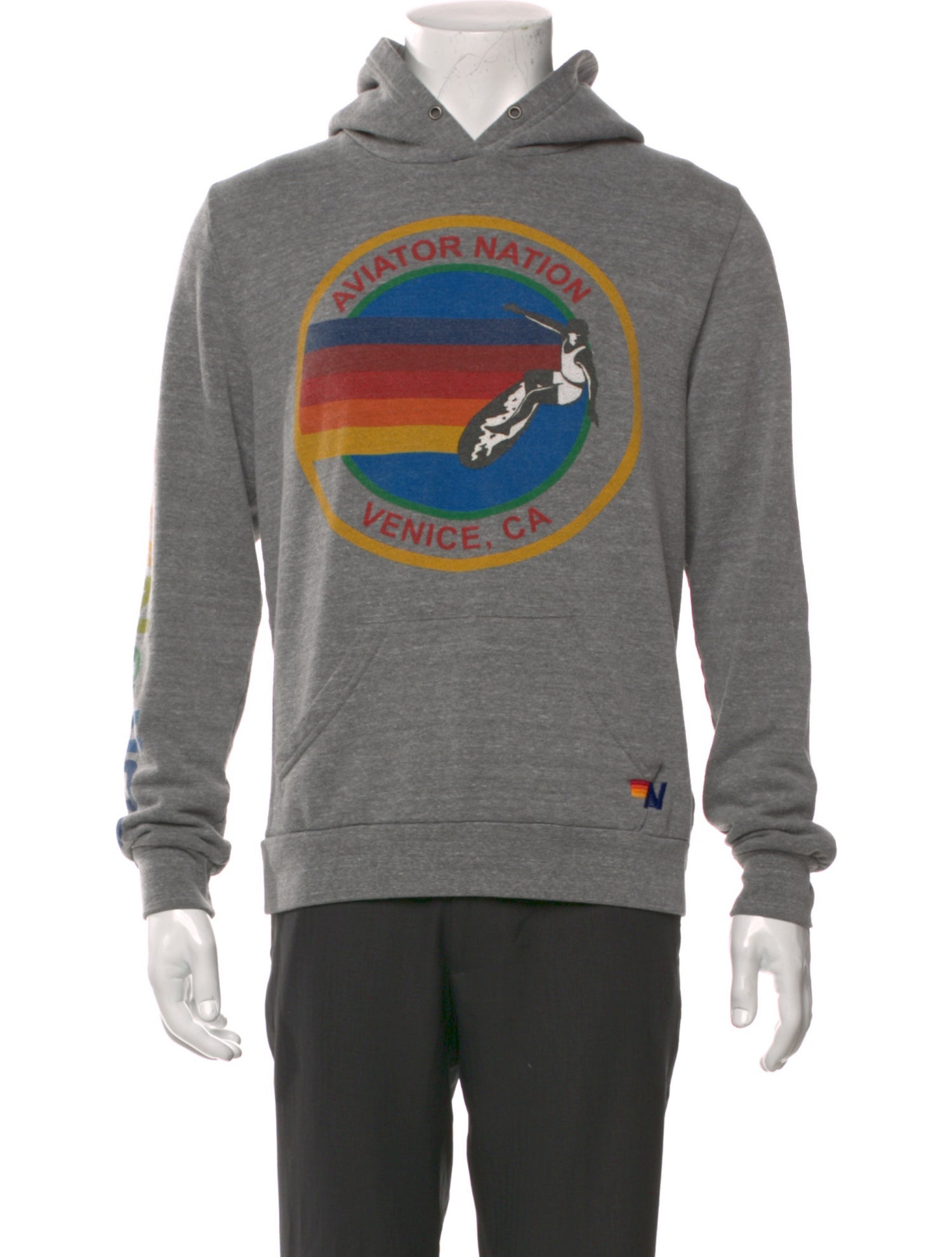 Aviator Nation Graphic Print Crew Neck Hoodie