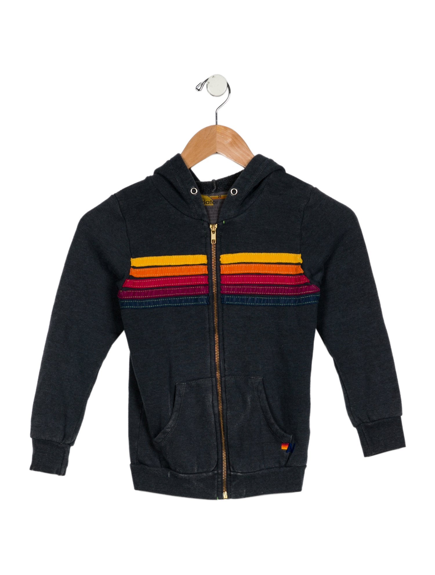 Aviator Nation Girls' Striped Hooded Jacket