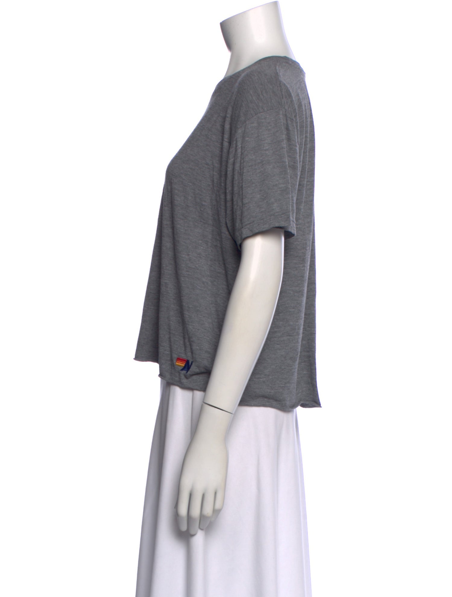 Aviator Nation Graphic Print Crew Neck Crop Top