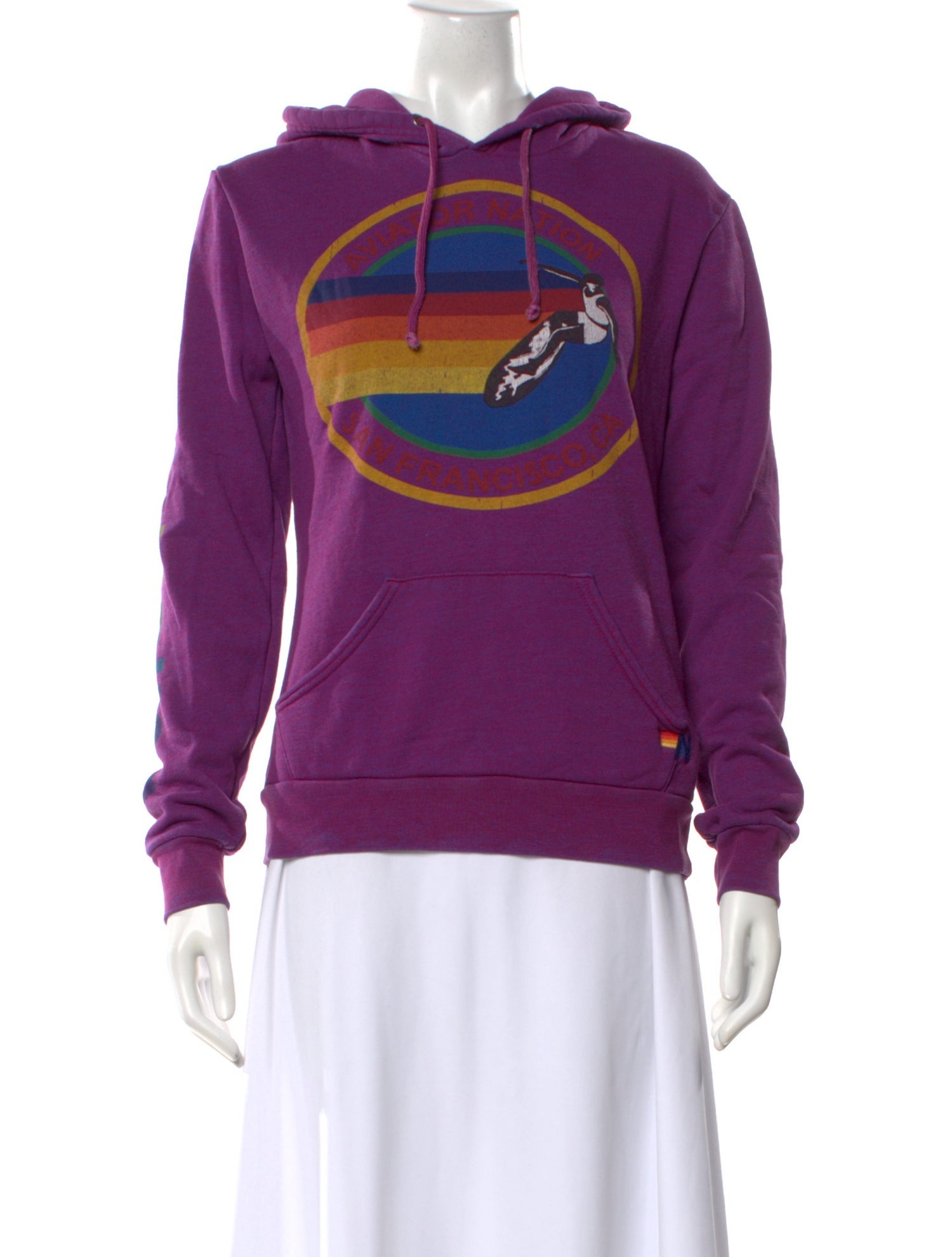 Aviator Nation Graphic Print Crew Neck Hoodie