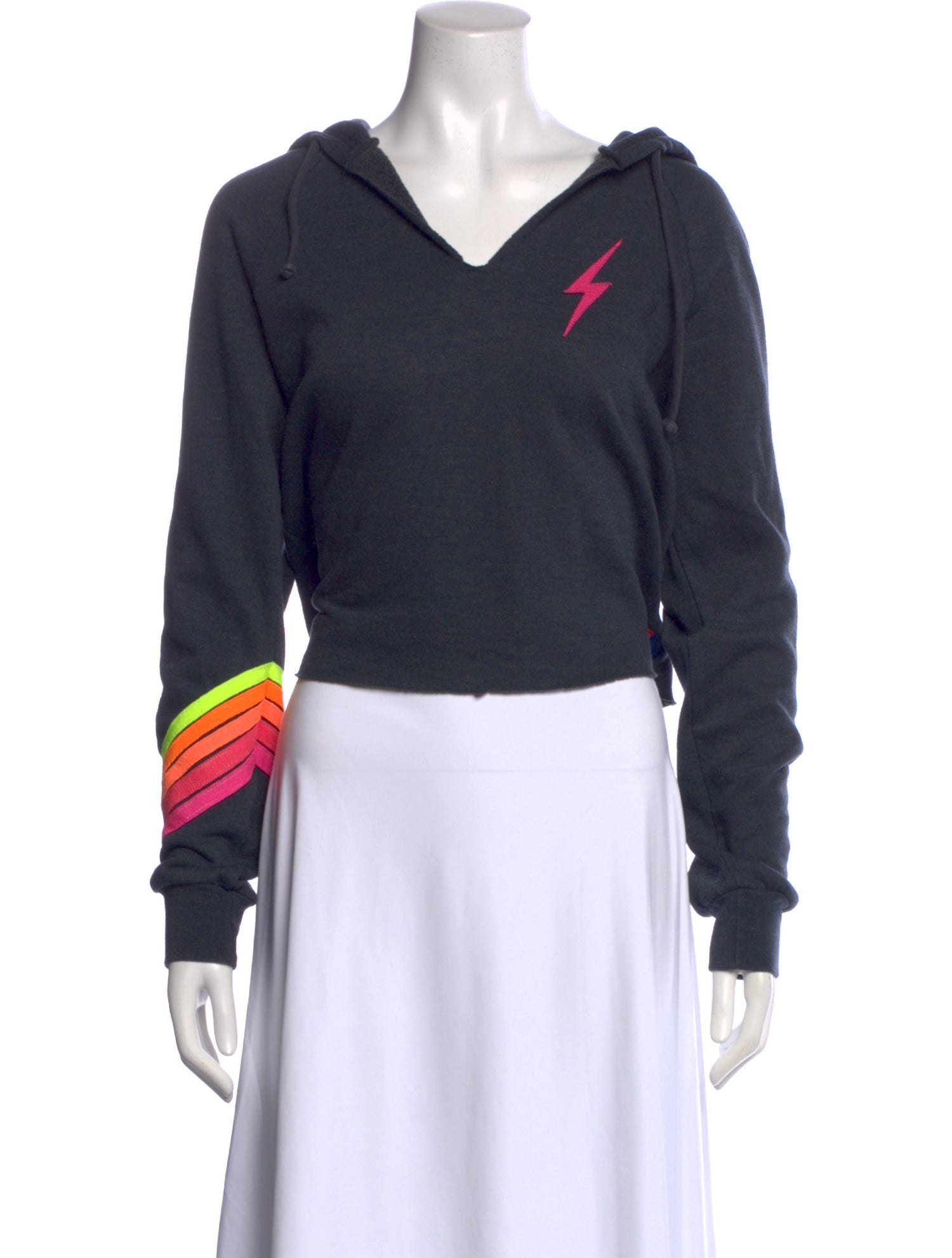 Aviator Nation Graphic Print V-Neck Hoodie