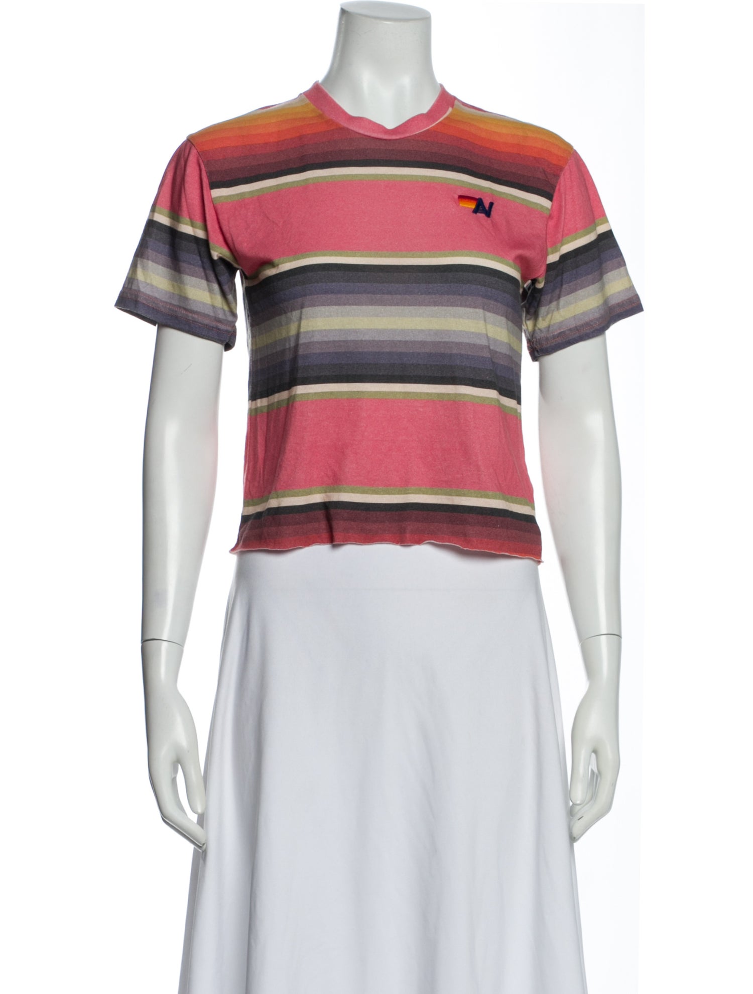 Aviator Nation Striped Crew Neck T-Shirt