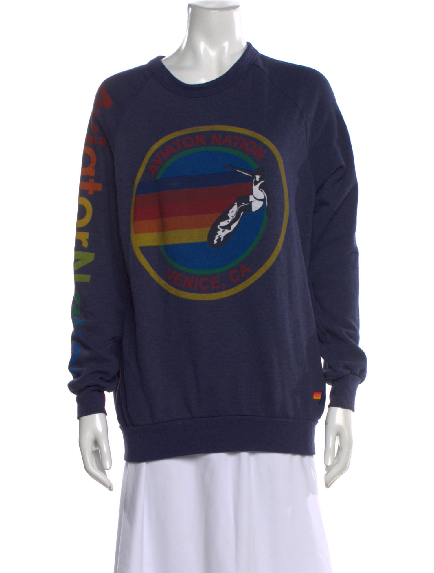 Aviator Nation Graphic Print Crew Neck Sweatshirt