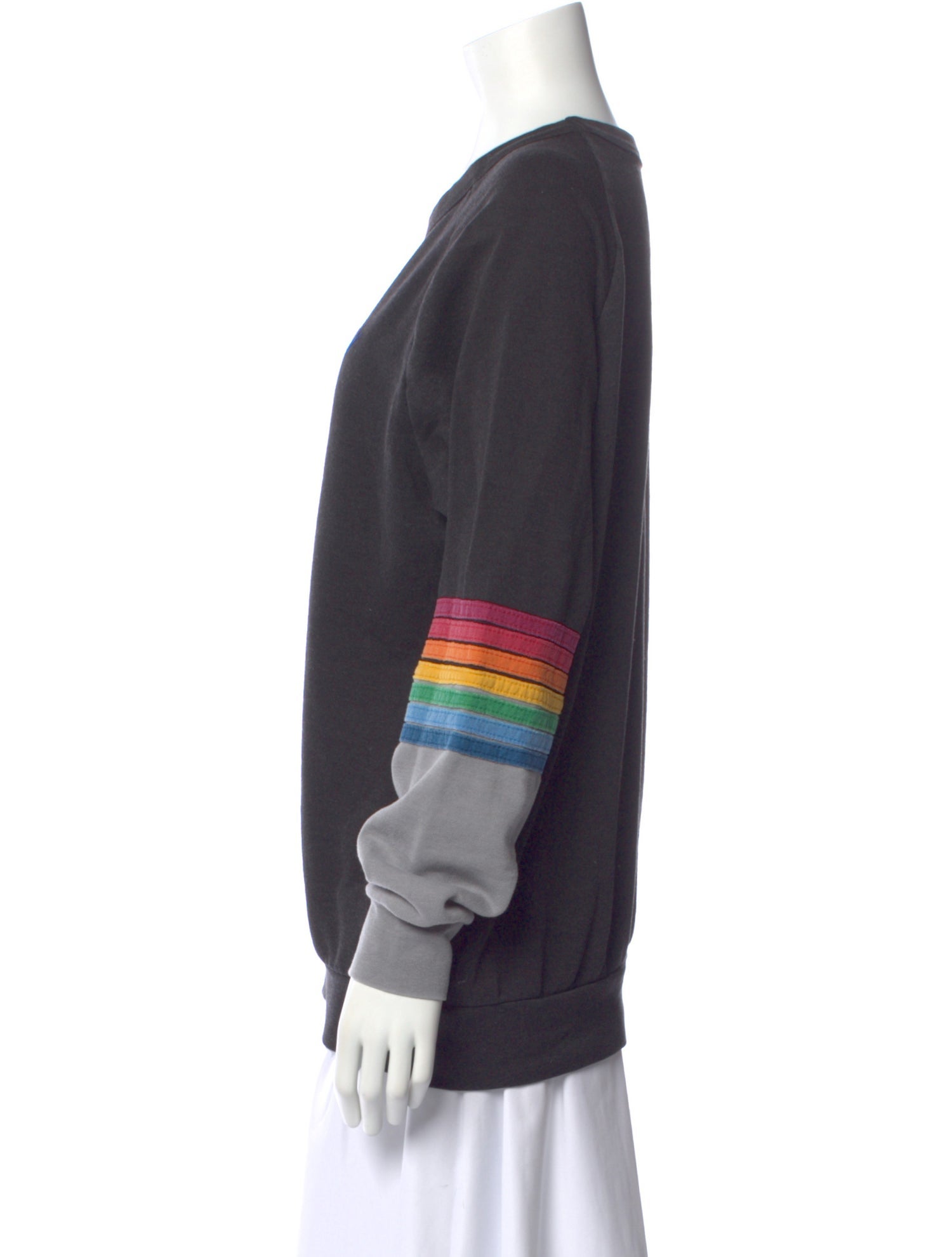 Aviator Nation Striped Crew Neck Sweatshirt