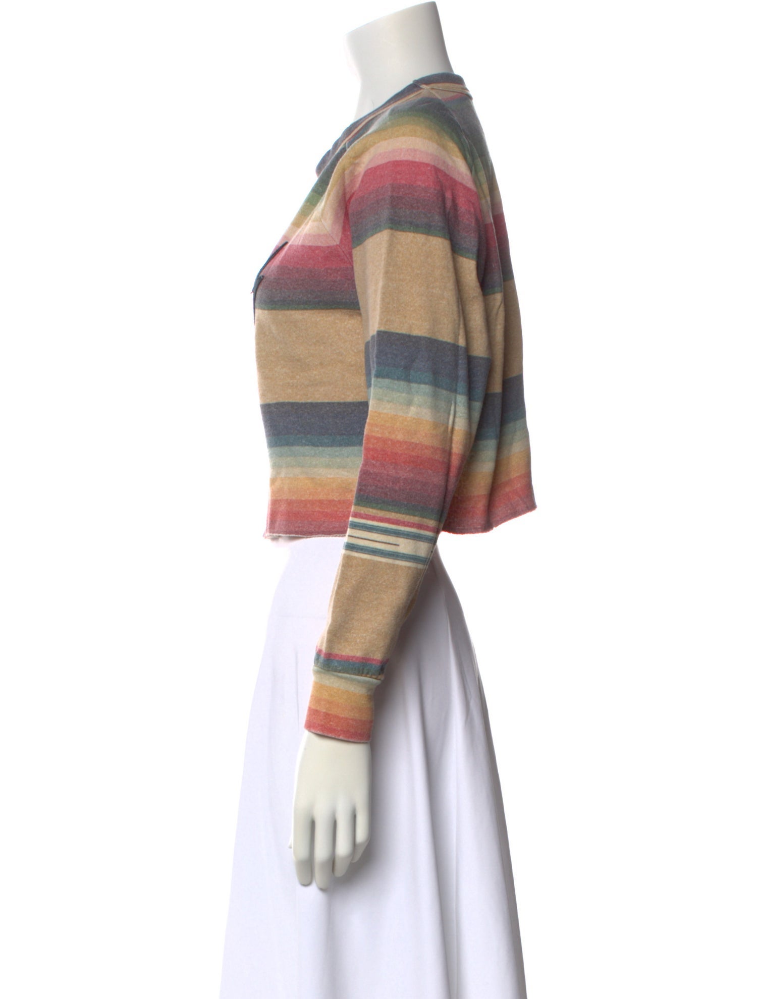 Aviator Nation Striped Crew Neck Sweatshirt