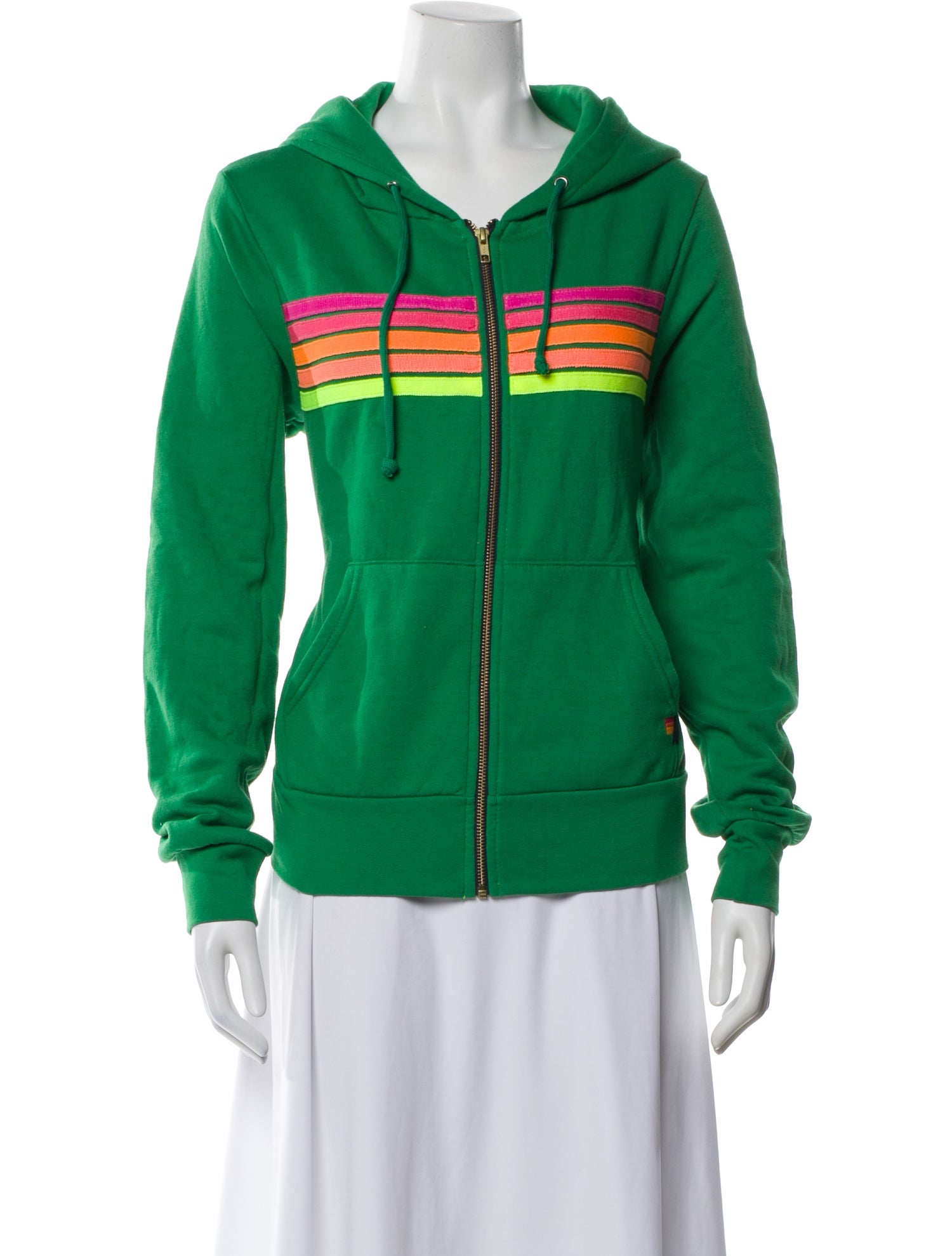 Aviator Nation Striped Long Sleeve Hoodie