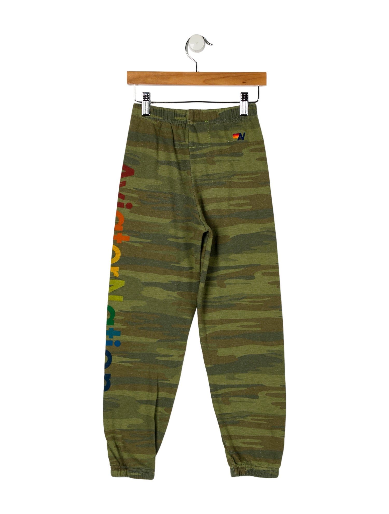 Aviator Nation Kids Girls' Green Army Print Sweatpant