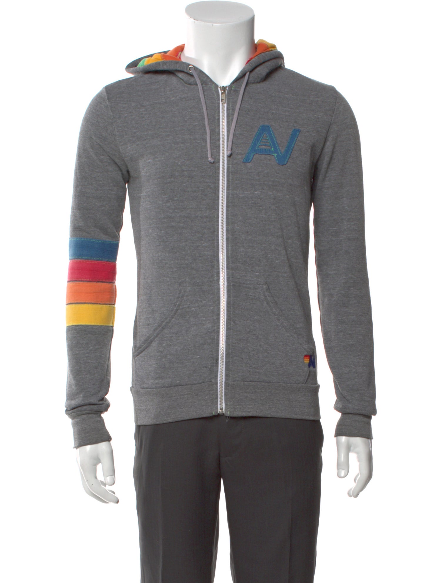Aviator Nation Colorblock Pattern Crew Neck Hoodie