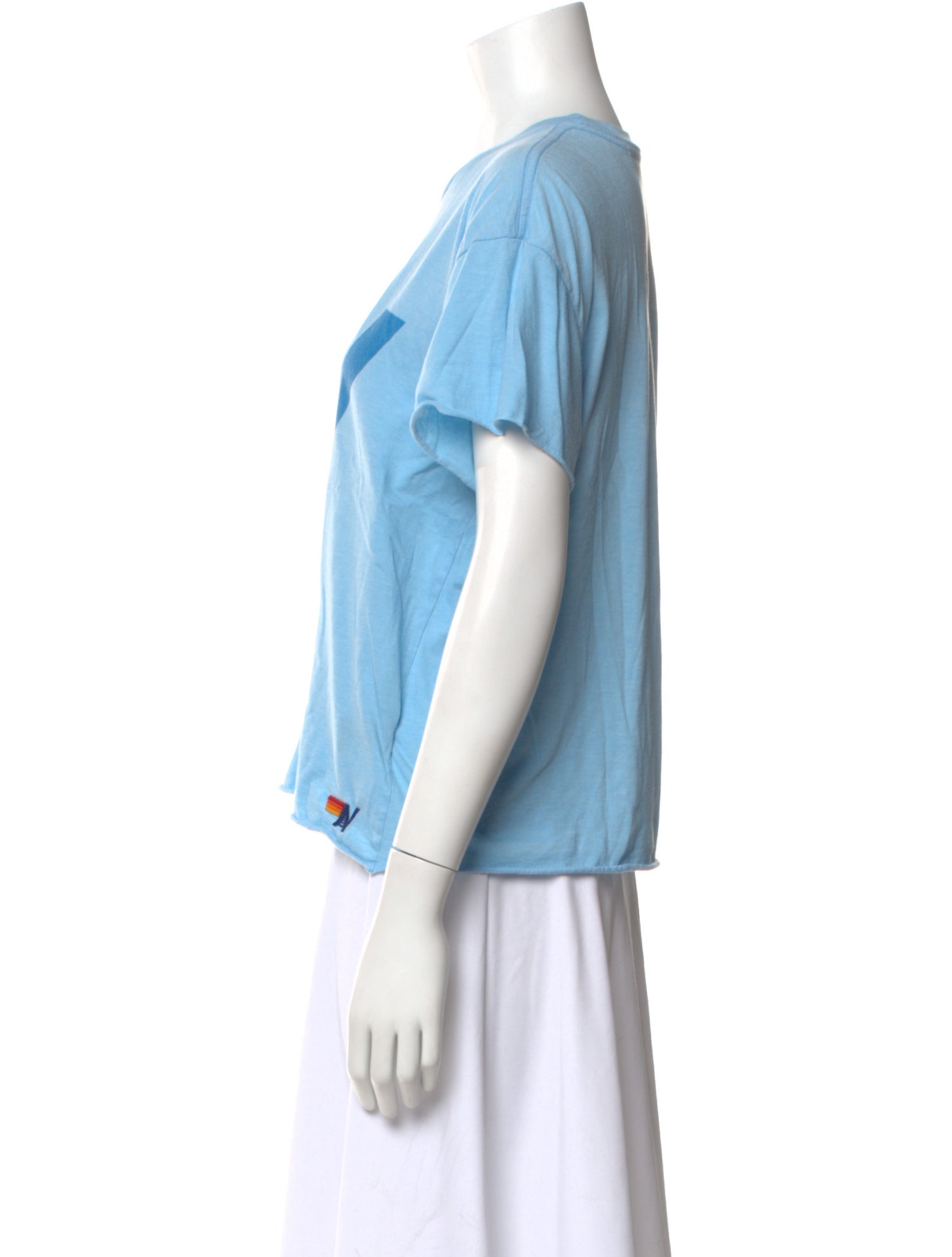 Aviator Nation Graphic Print Crew Neck Crop Top