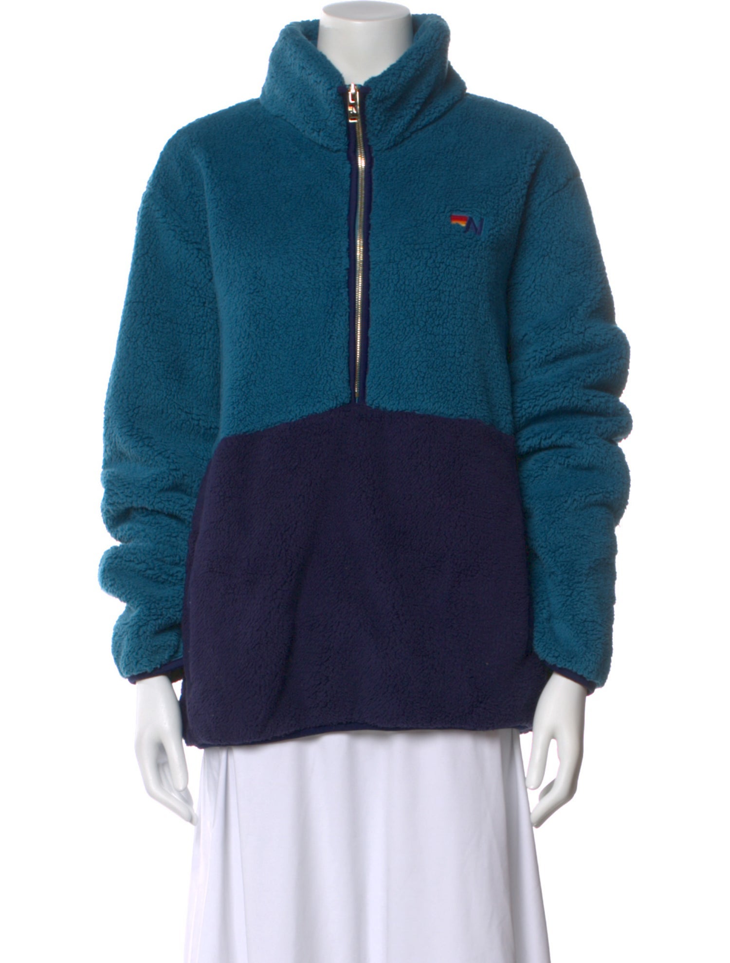 Aviator Nation Colorblock Pattern Long Sleeve Sweatshirt