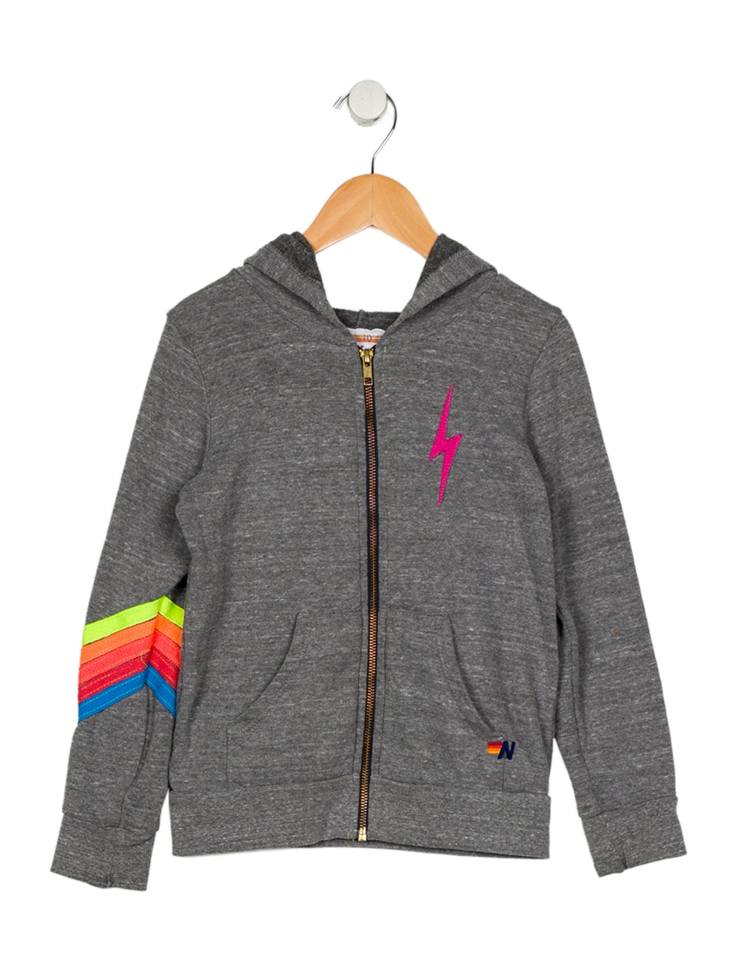 Aviator Nation Girls' Patchwork Zip-Up Hoodie
