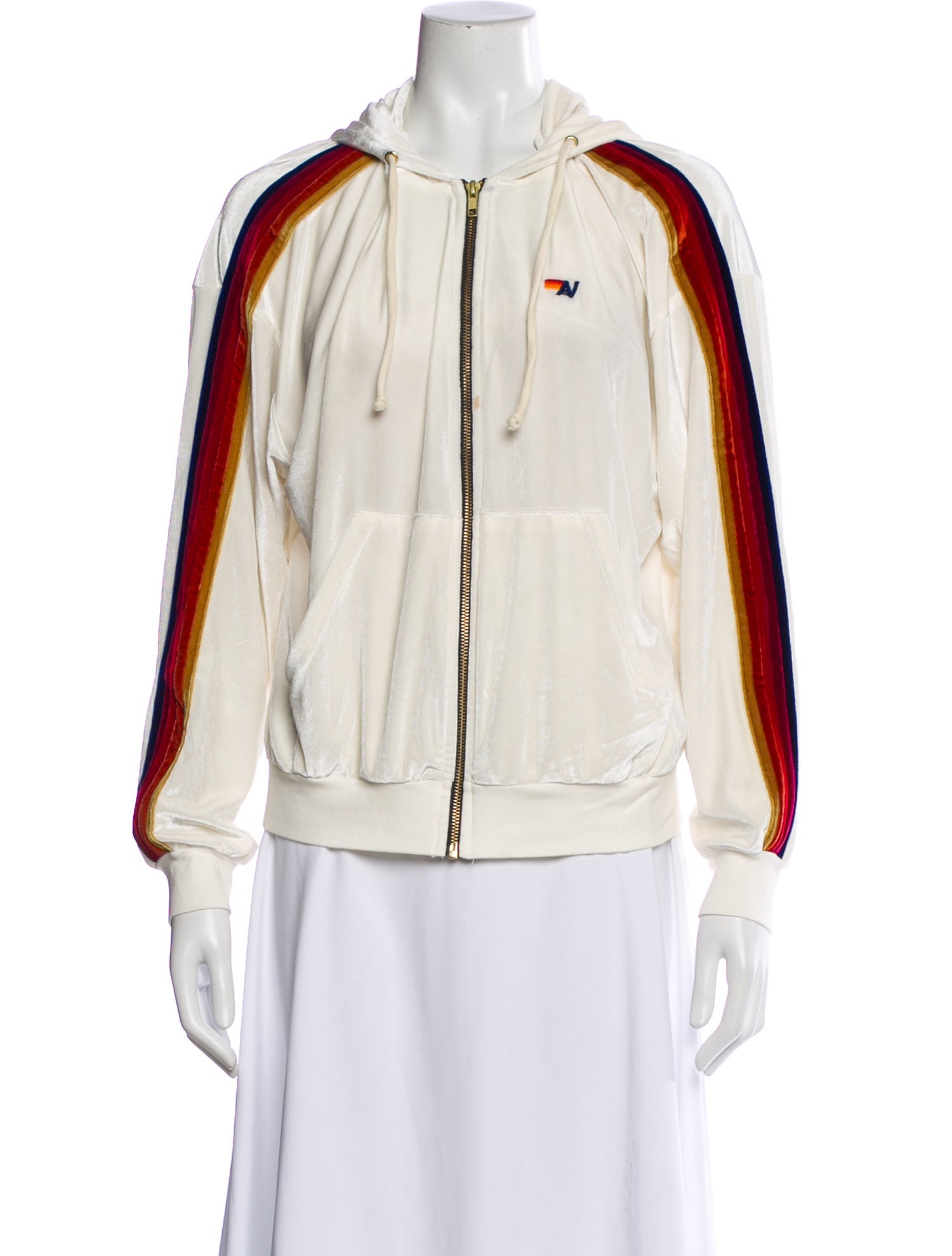 Aviator Nation Striped Crew Neck Hoodie