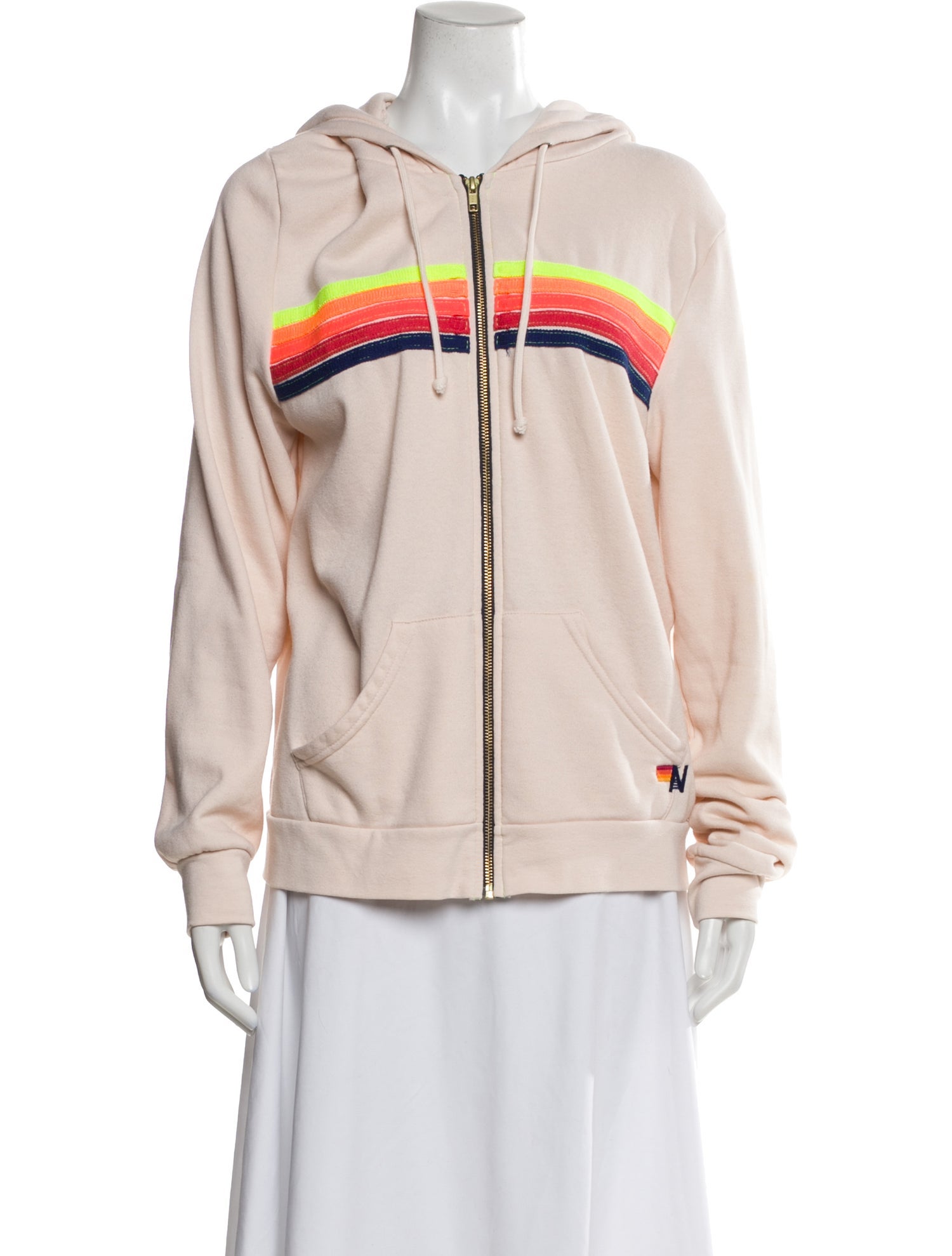 Aviator Nation Striped Long Sleeve Hoodie