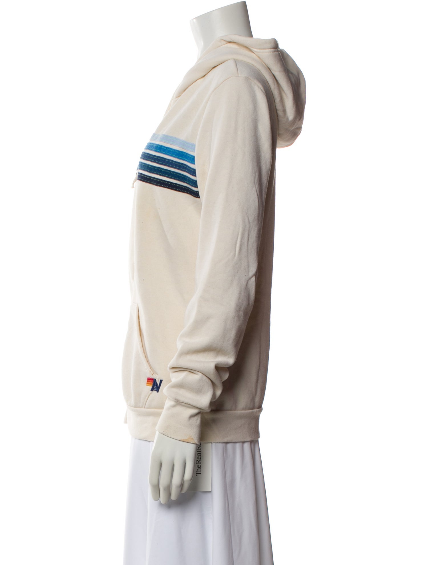 Aviator Nation Striped Crew Neck Hoodie