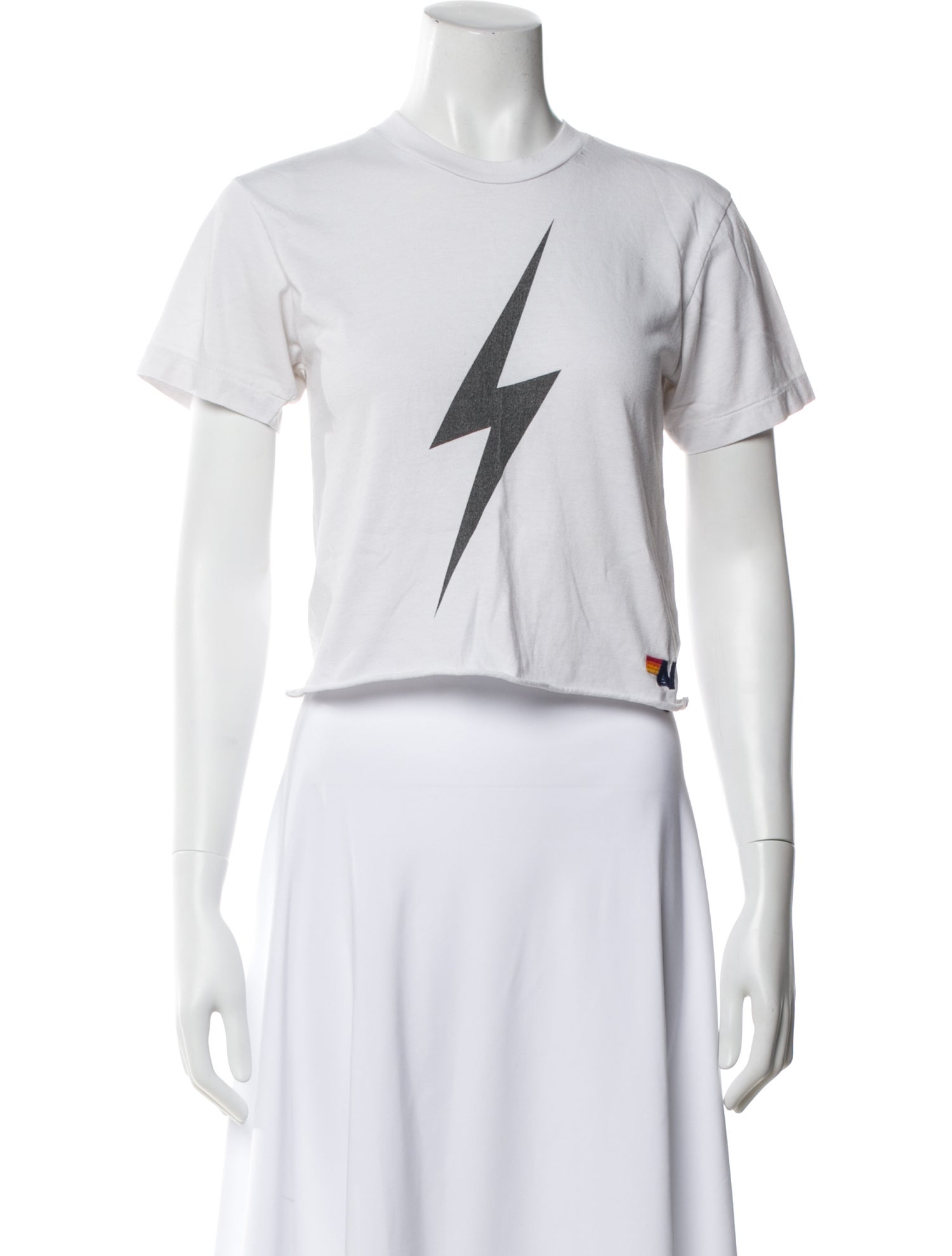 Aviator Nation Graphic Print Crew Neck Crop Top