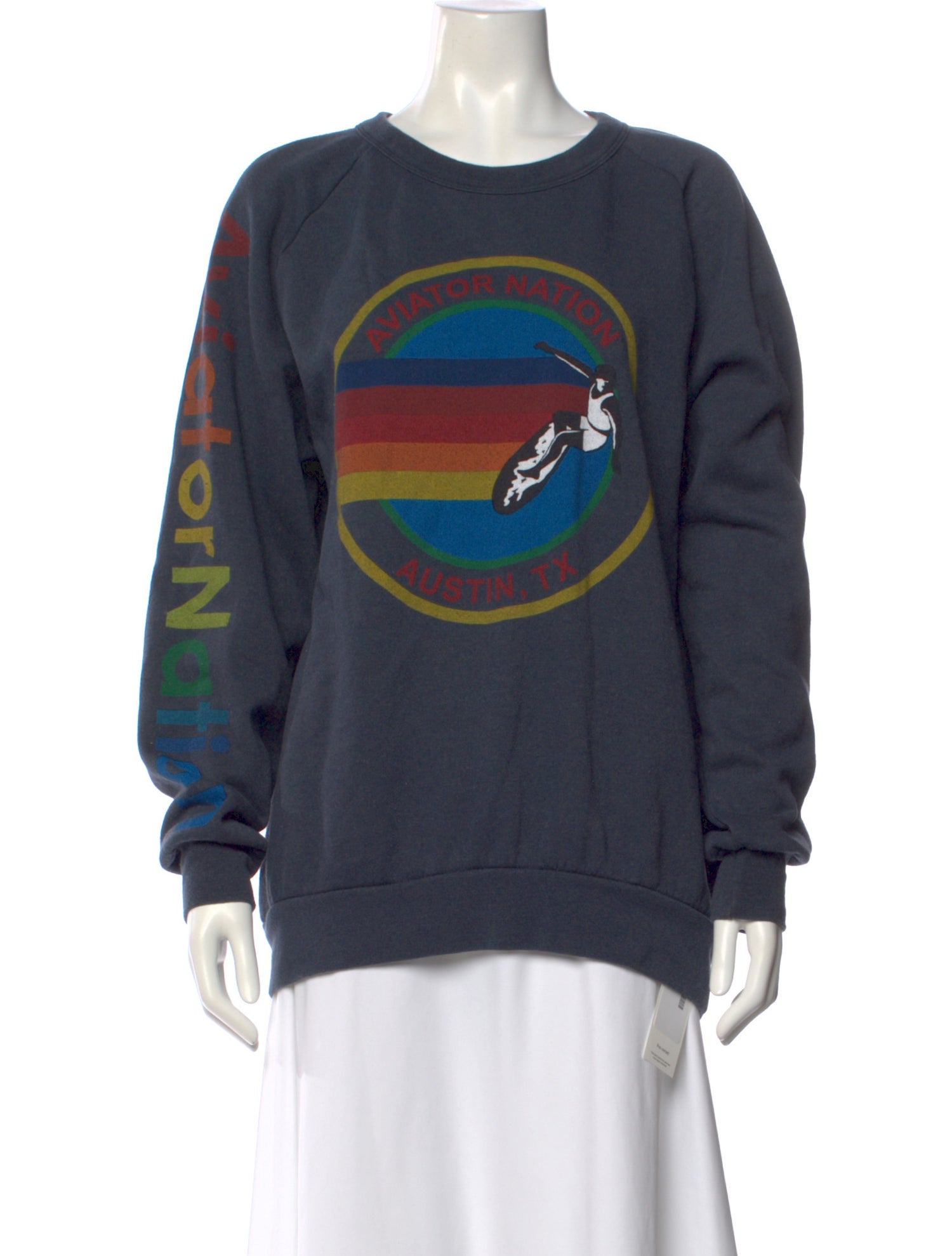 Aviator Nation Graphic Print Crew Neck Sweatshirt