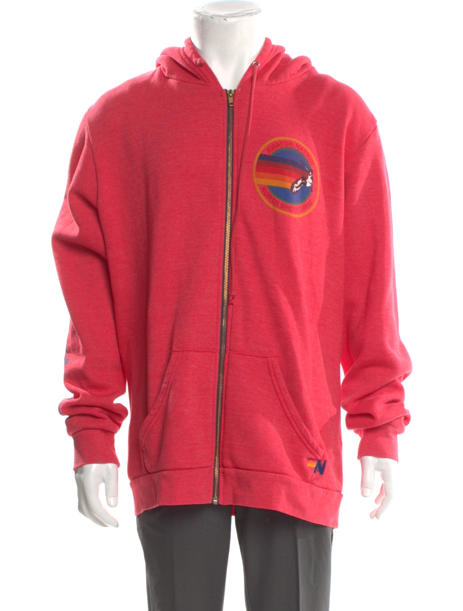 Aviator Nation Graphic Print V-Neck Hoodie