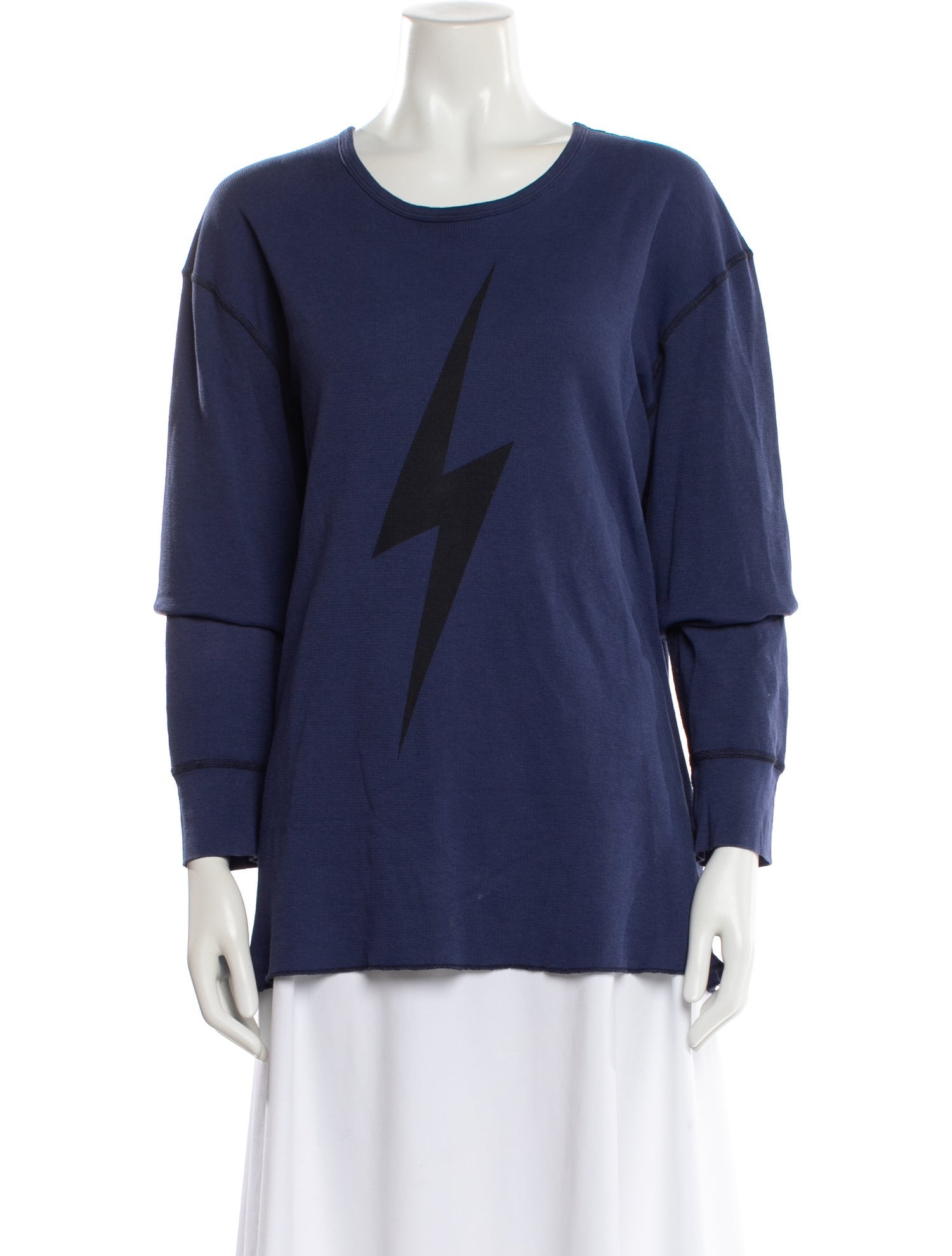 Aviator Nation Graphic Print Scoop Neck Sweater