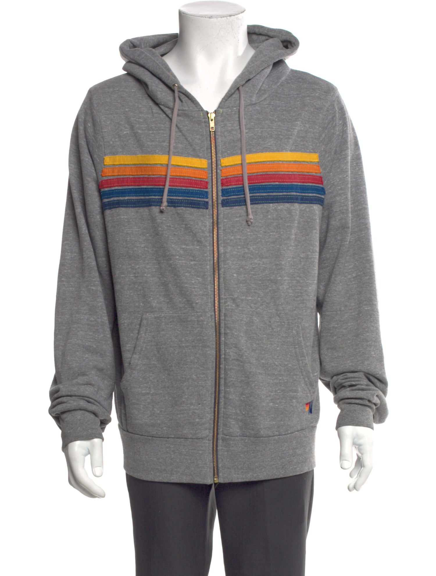 Aviator Nation Striped Crew Neck Hoodie