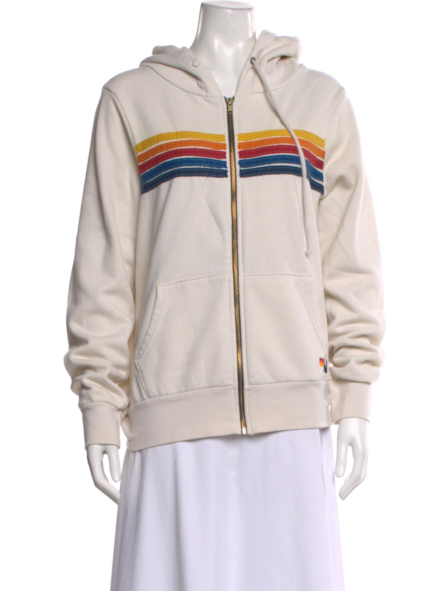 Aviator Nation Striped Crew Neck Hoodie