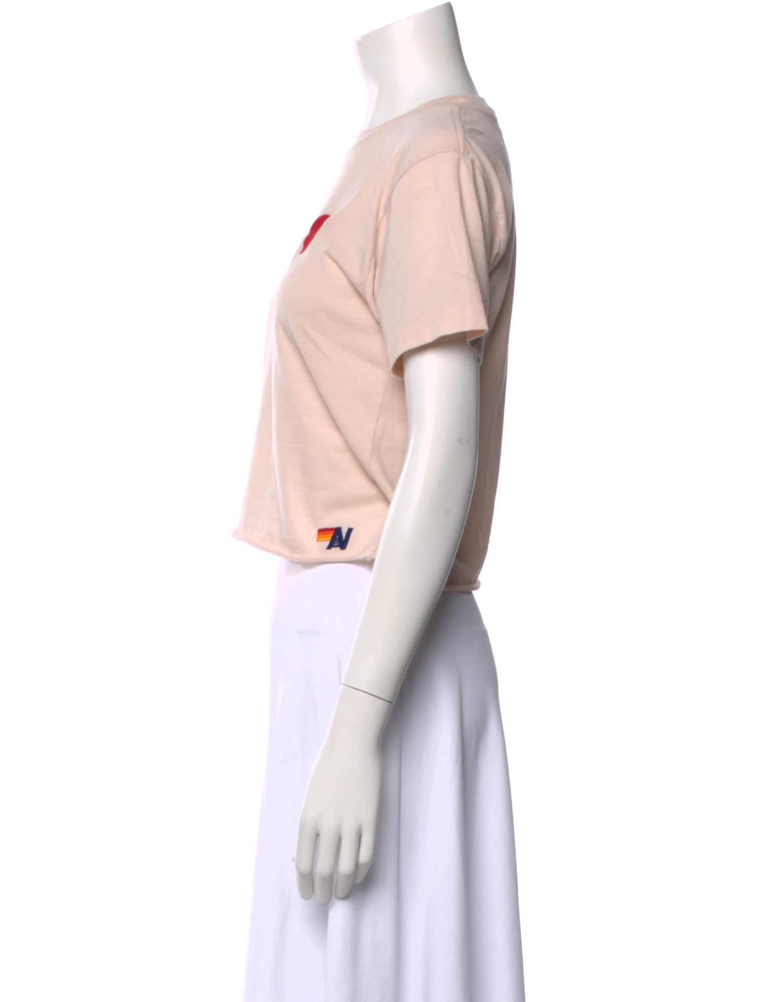 Aviator Nation Crew Neck Short Sleeve Crop Top