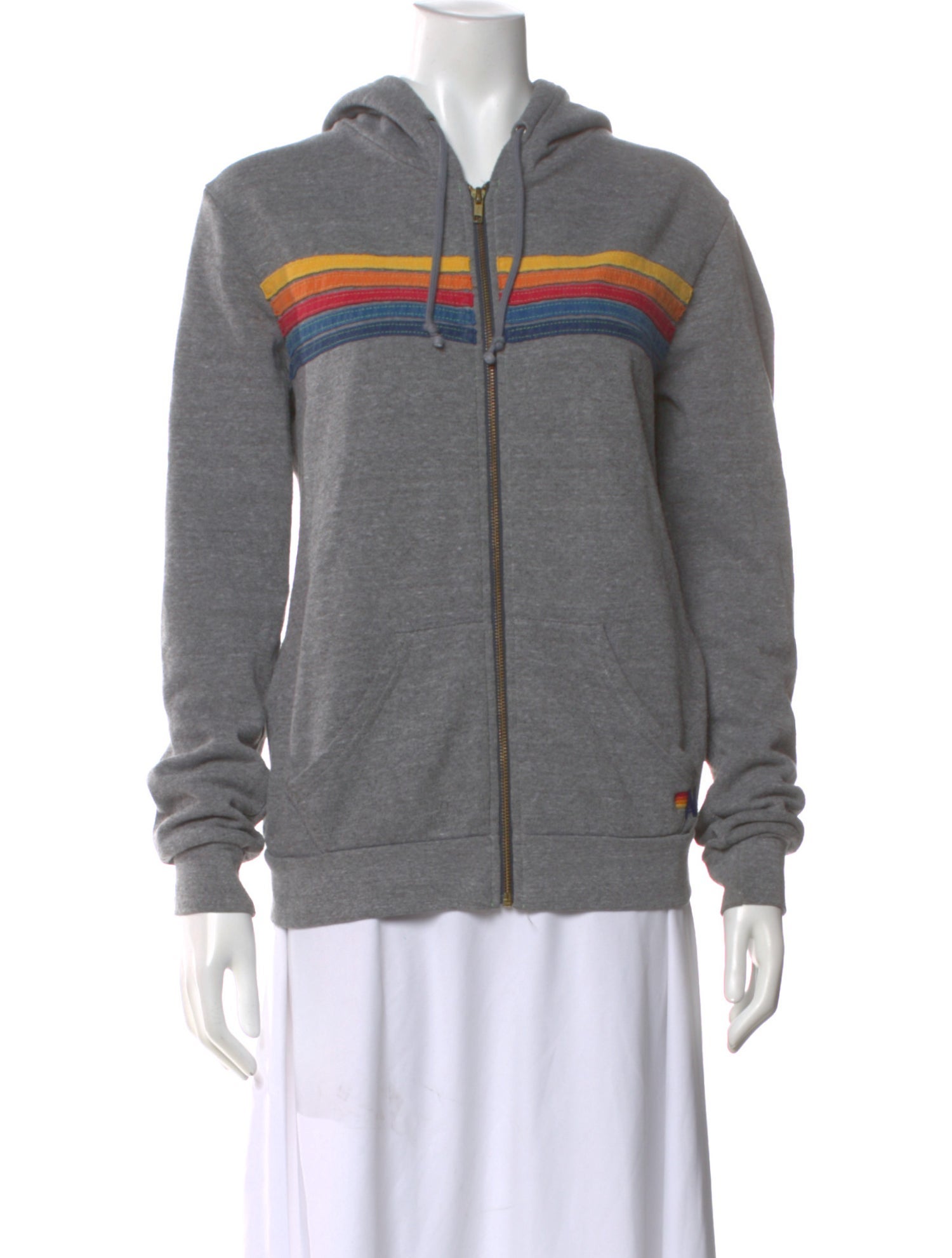 Aviator Nation Striped Long Sleeve Hoodie