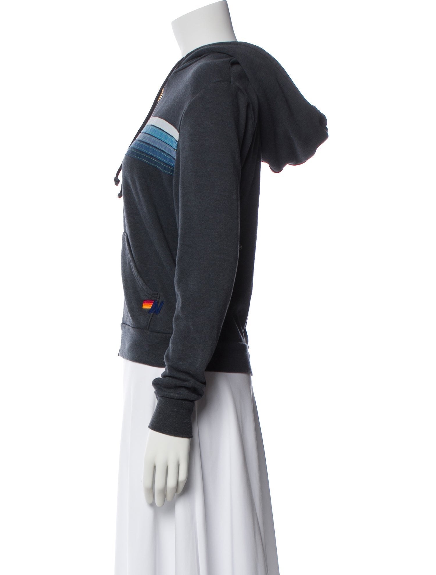 Aviator Nation Striped Crew Neck Hoodie