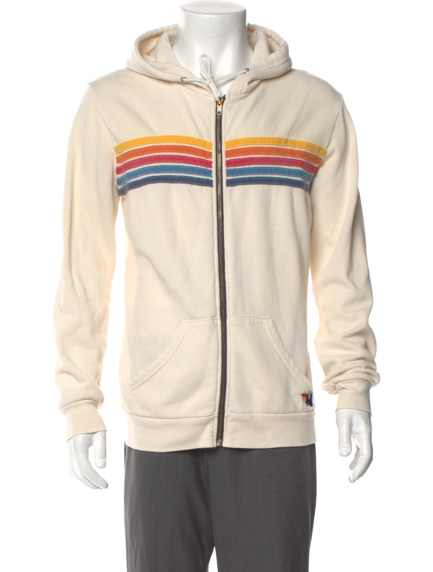 Aviator Nation Striped Mock Neck Cardigan