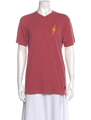 Pre-owned Aviator Nation Crew Neck Short Sleeve T-shirt In Pink