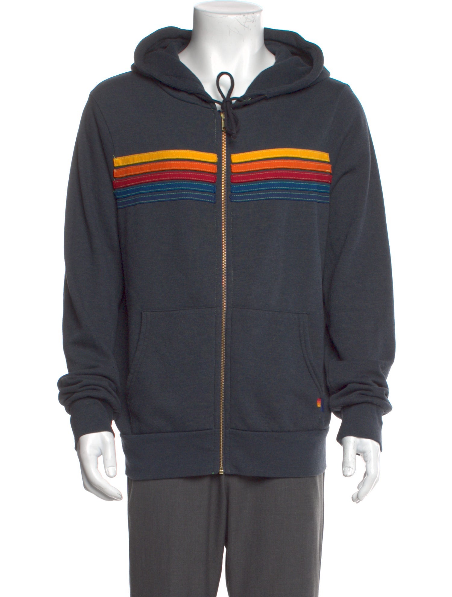Aviator Nation Striped Crew Neck Hoodie