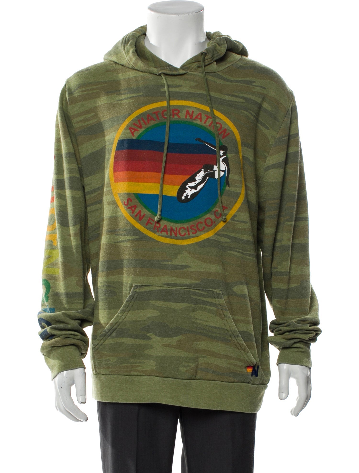 Aviator Nation Graphic Print Crew Neck Hoodie