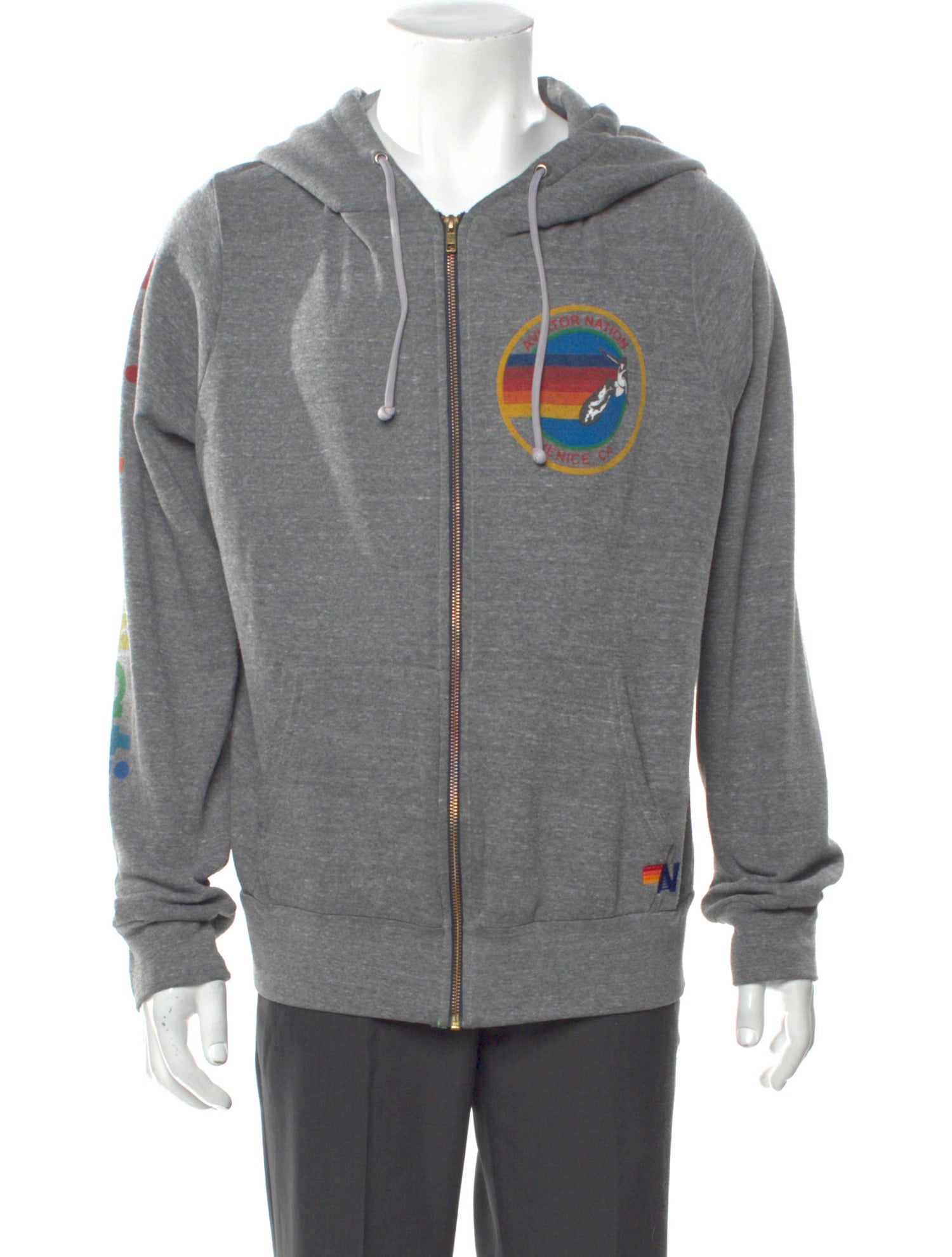 Aviator Nation Graphic Print V-Neck Hoodie