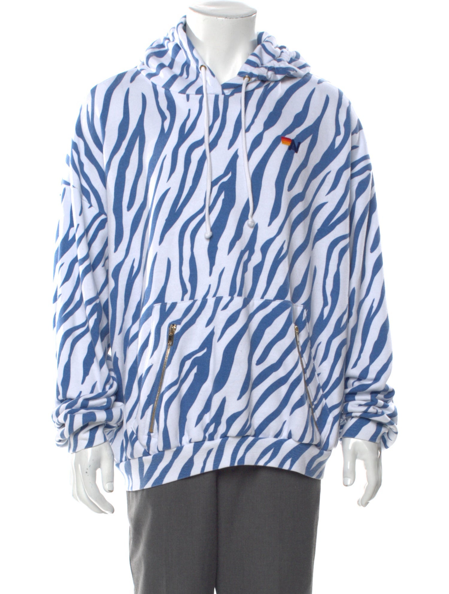 Aviator Nation Animal Print Crew Neck Hoodie