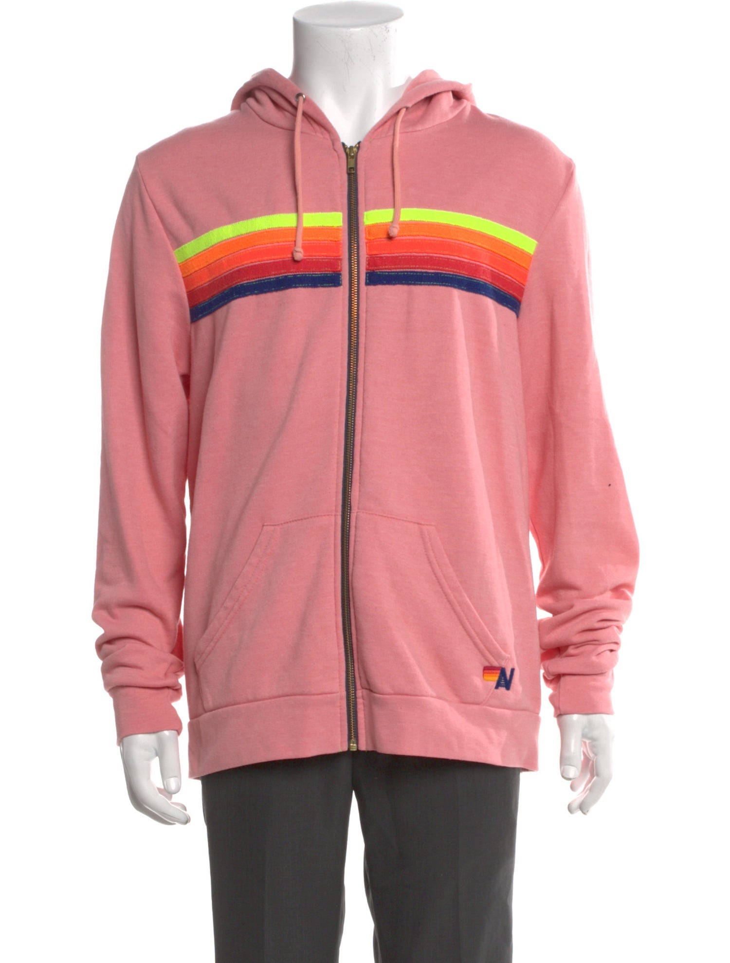 Aviator Nation Striped Crew Neck Hoodie