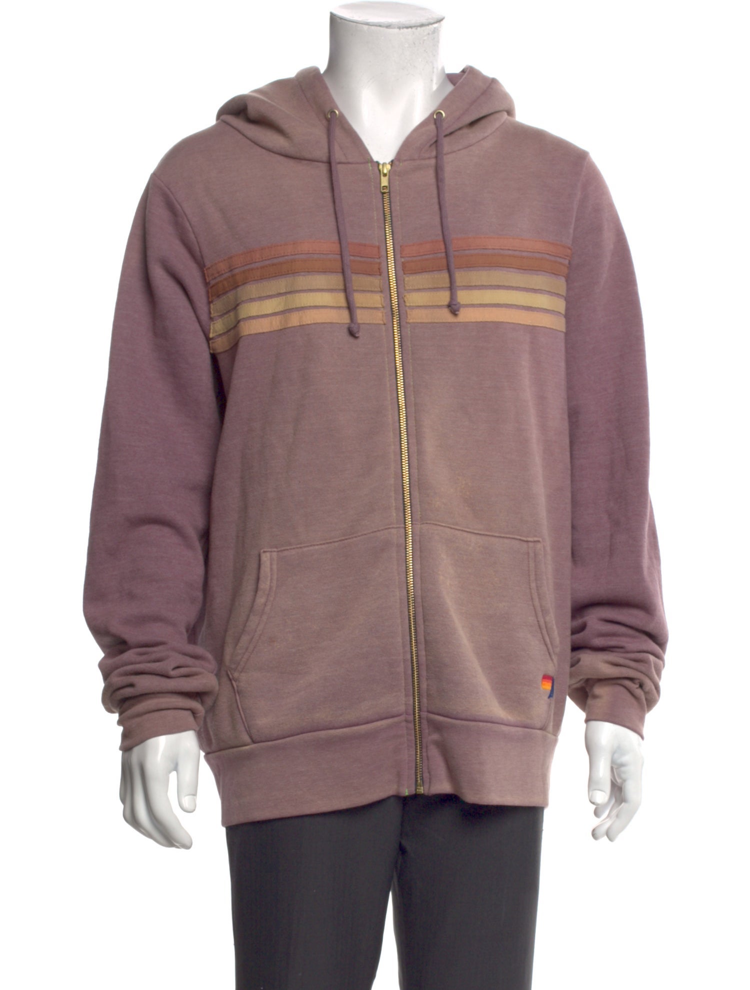 Aviator Nation Striped Crew Neck Hoodie