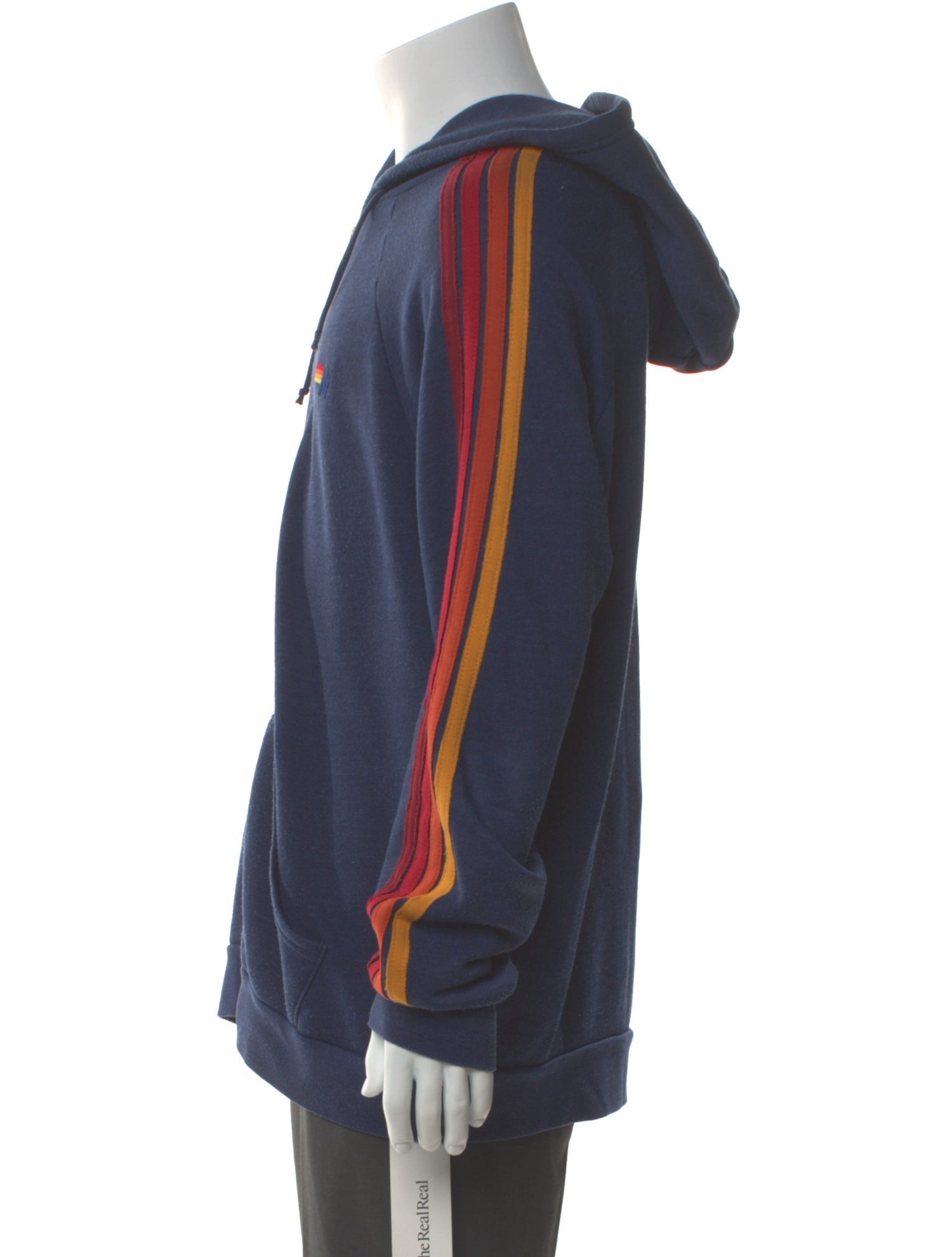 Aviator Nation Striped V-Neck Hoodie