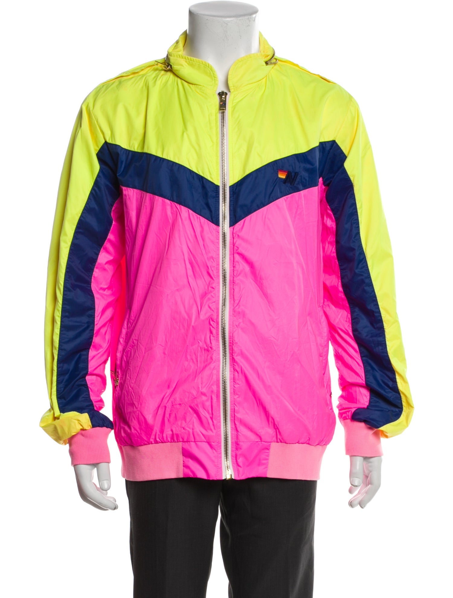 Aviator Nation Colorblock Pattern Windbreaker