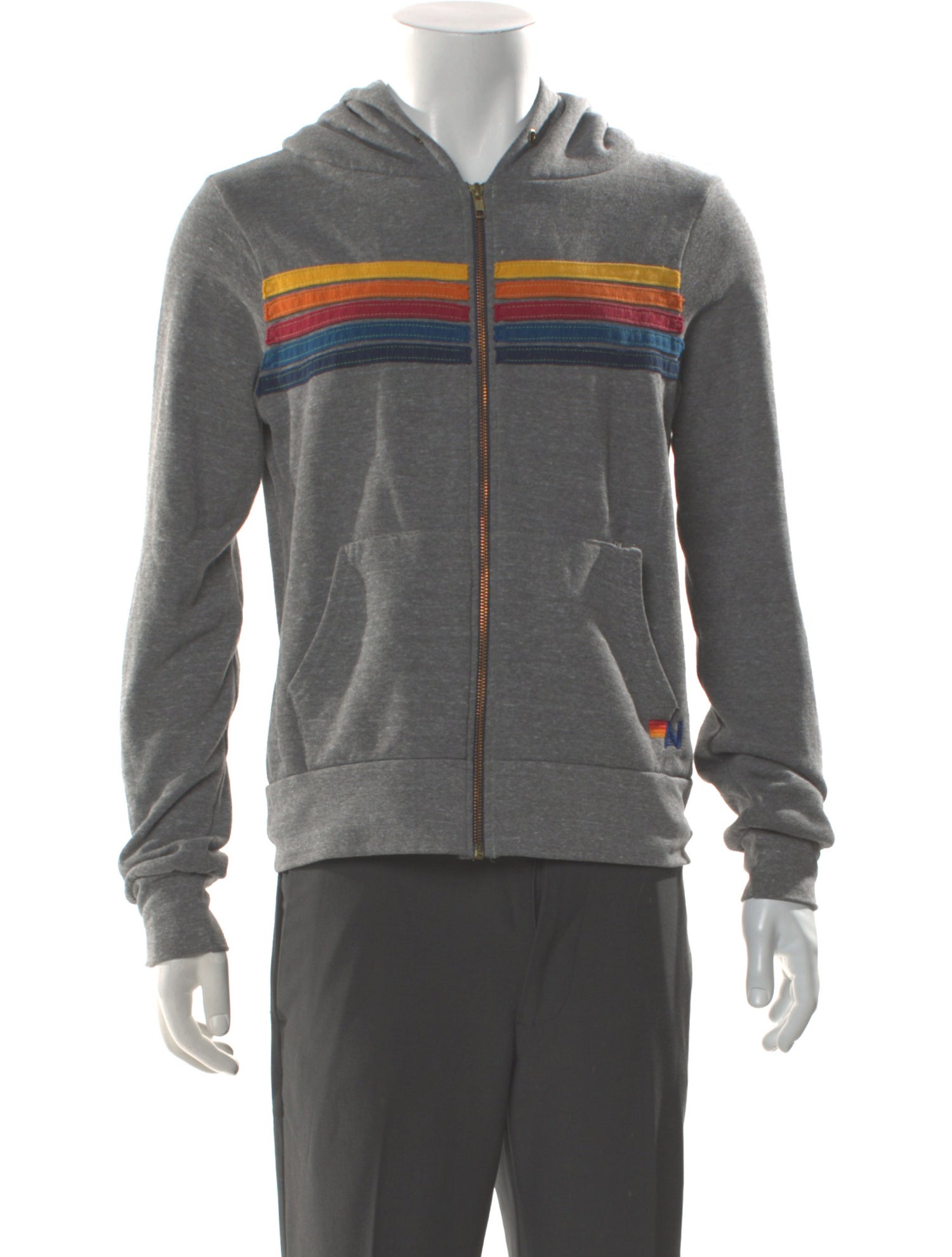 Aviator Nation Striped V-Neck Hoodie